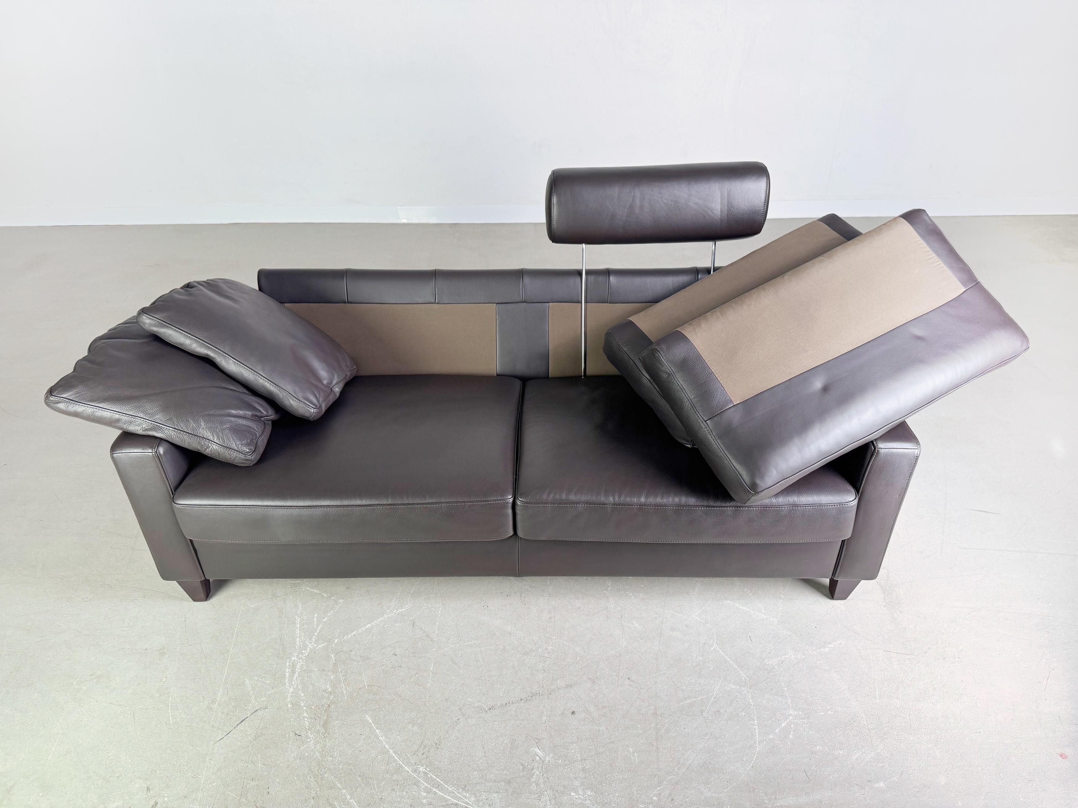 Tedesco Divano Ewald Schillig 2-Sitzer Leder Couch Concept Plus Design in vendita