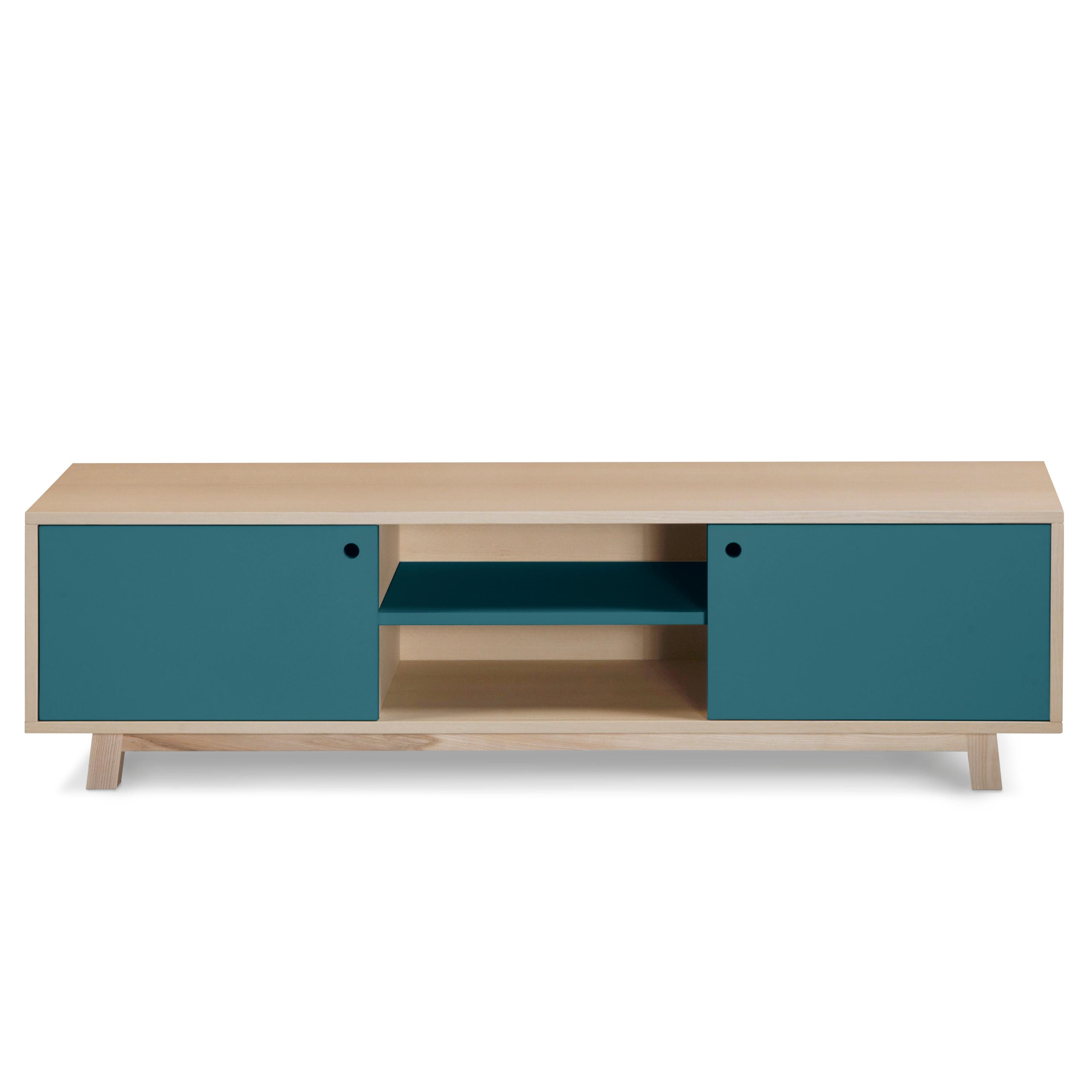 TV Cabinet with 2 sliding doors, designed by Eric Gizard, Paris - bespoke For Sale 2