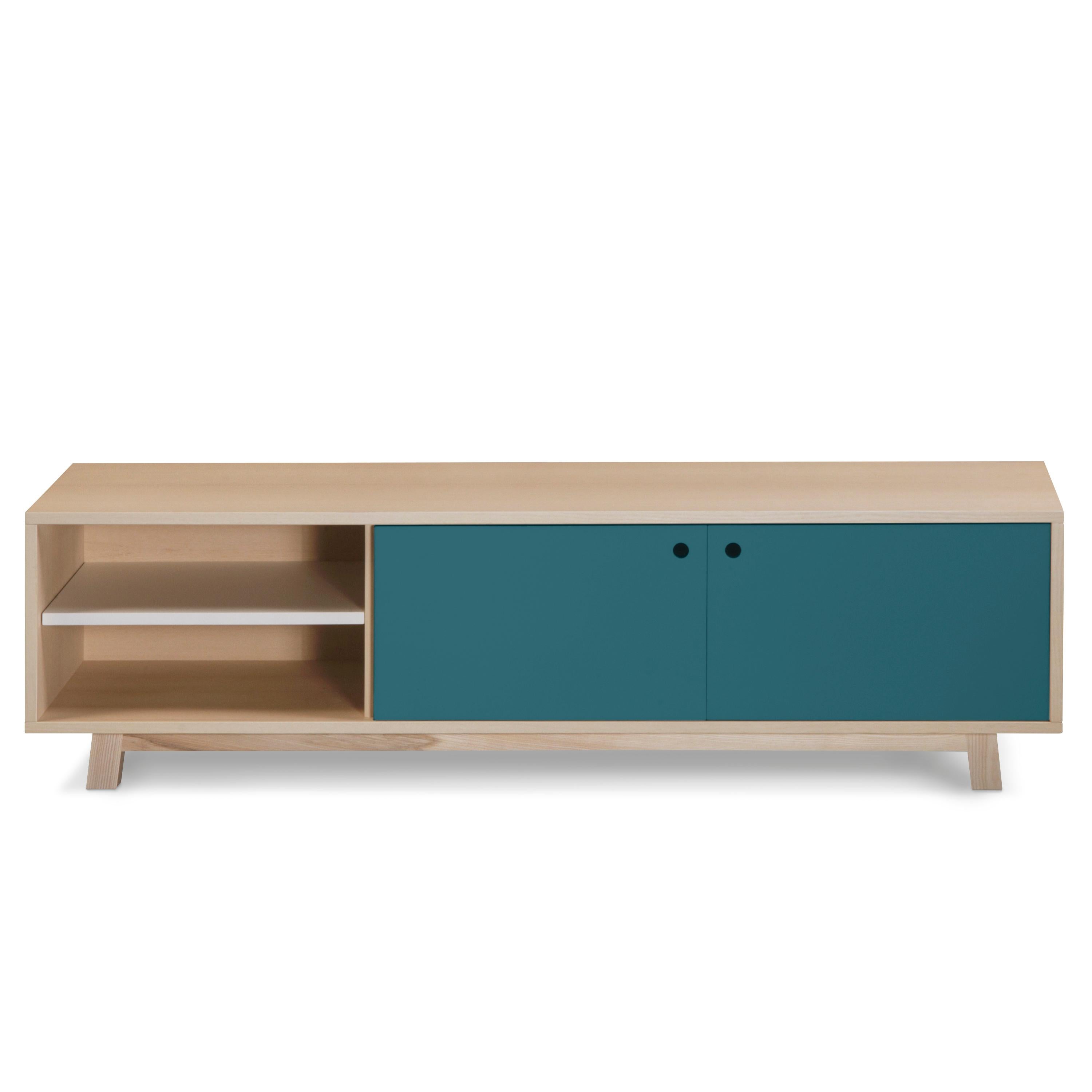 TV Cabinet with 2 sliding doors, designed by Eric Gizard, Paris - bespoke For Sale 1