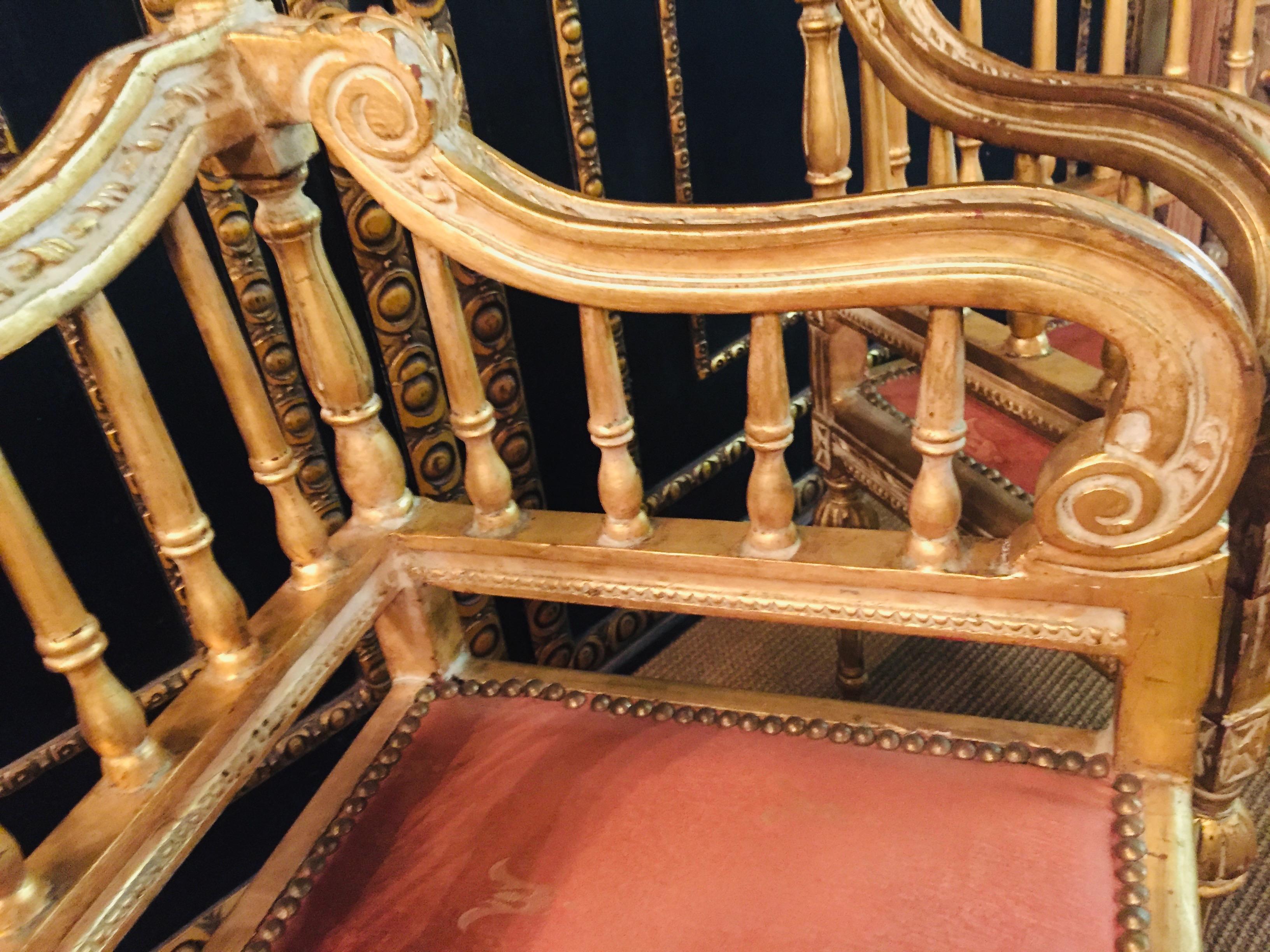 2 Slightly Smaller antique Armchairs in Louis Seize Style beech 5