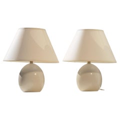 2 Small ART-DECO MODERNIST NEOCLASSICAL Craqueled Wood TABLE LAMPS, France 1960