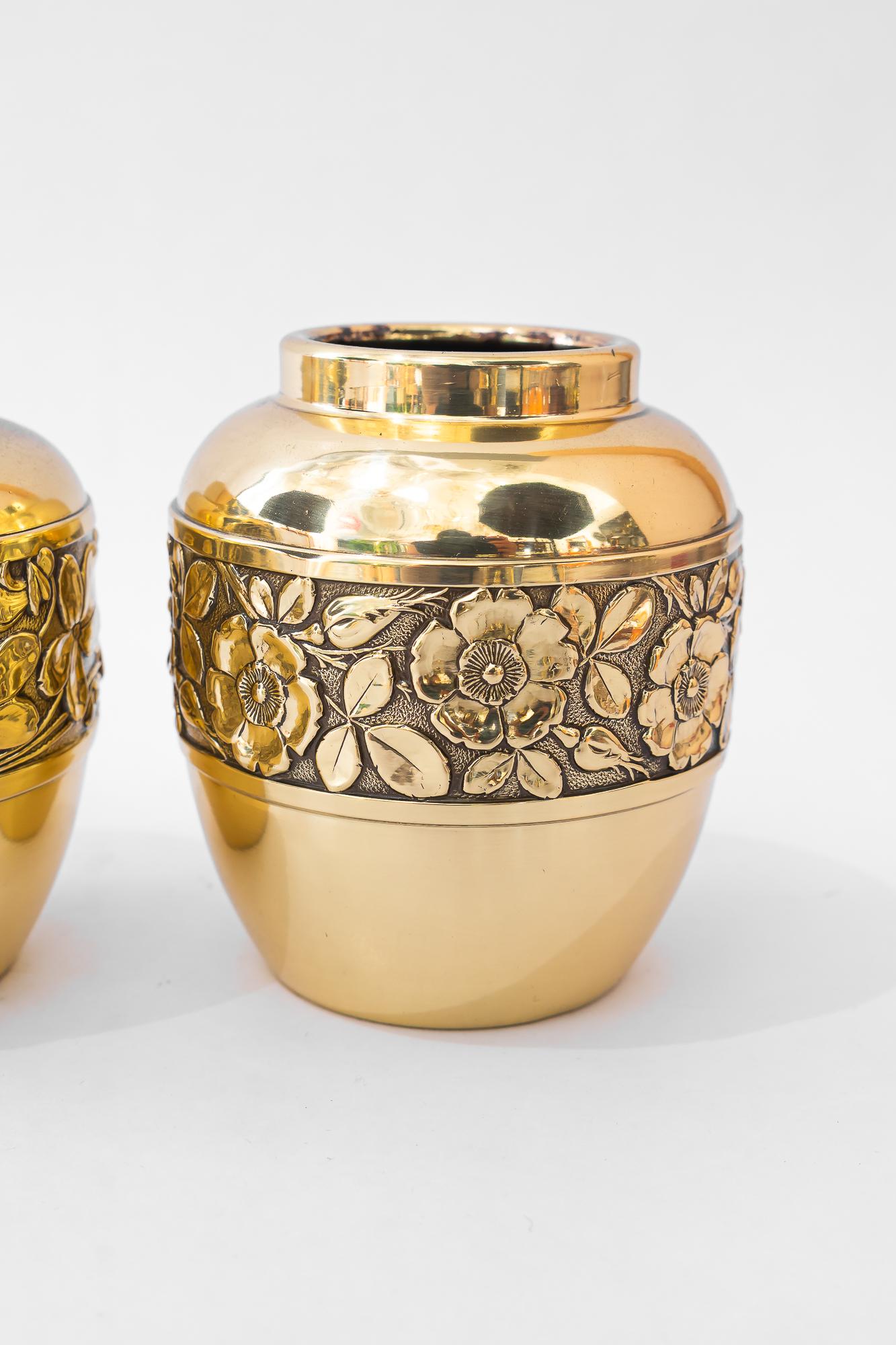 Lacquered 2 small jugendstil cactus pots around 1908 For Sale