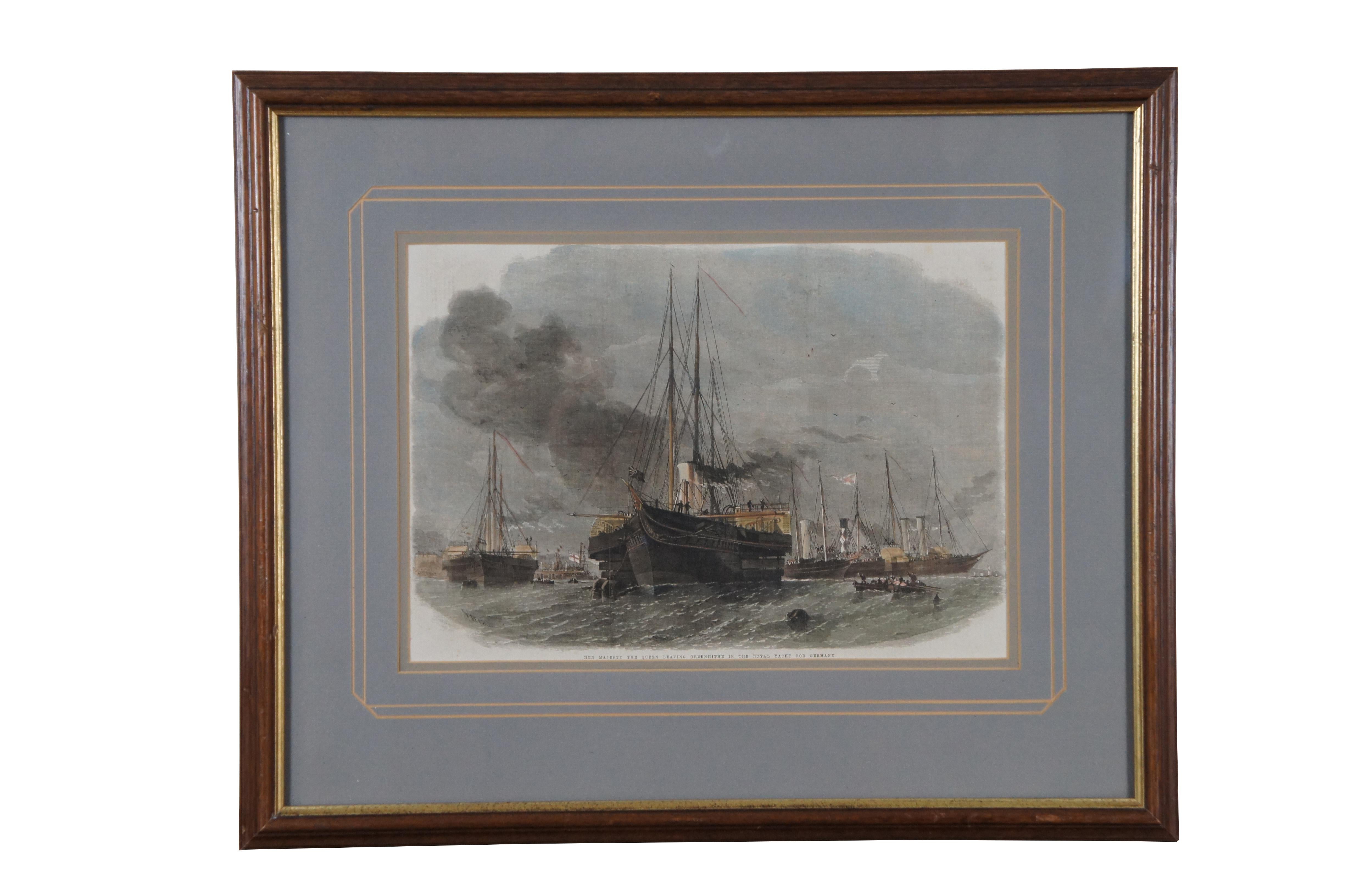 Victorian 2 Smyth & Weedon Antique Nautical Maritime Galleon Ship Engravings 22