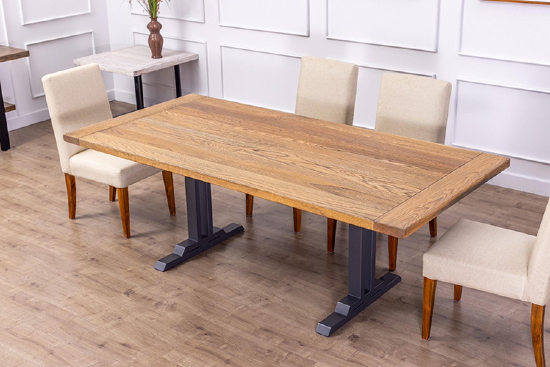 Solid Teak or Oak Dining Tables, Choose Your Top Then Choose Your Bottom For Sale 3