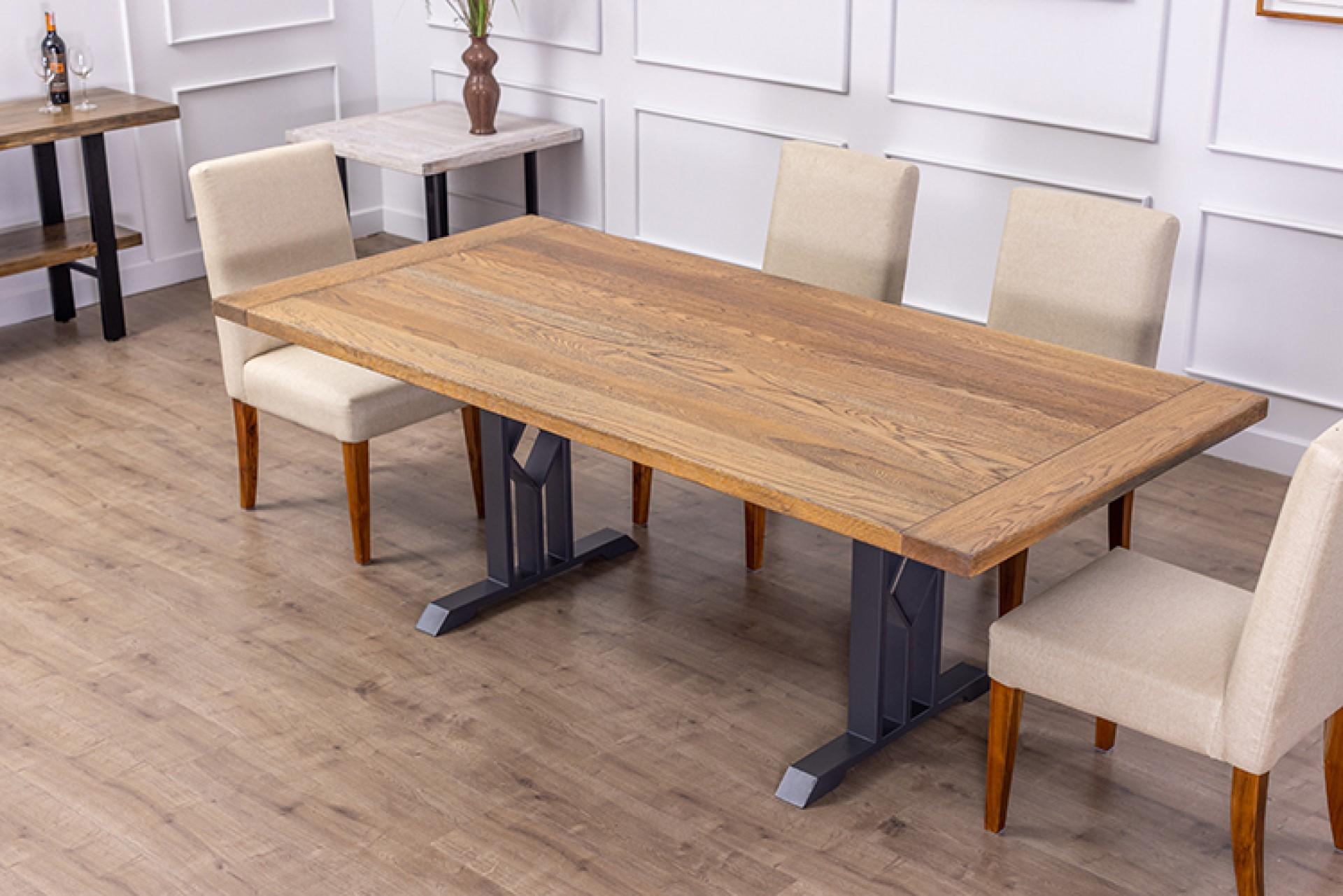 Solid Teak or Oak Dining Tables, Choose Your Top Then Choose Your Bottom In New Condition For Sale In Boulder, CO