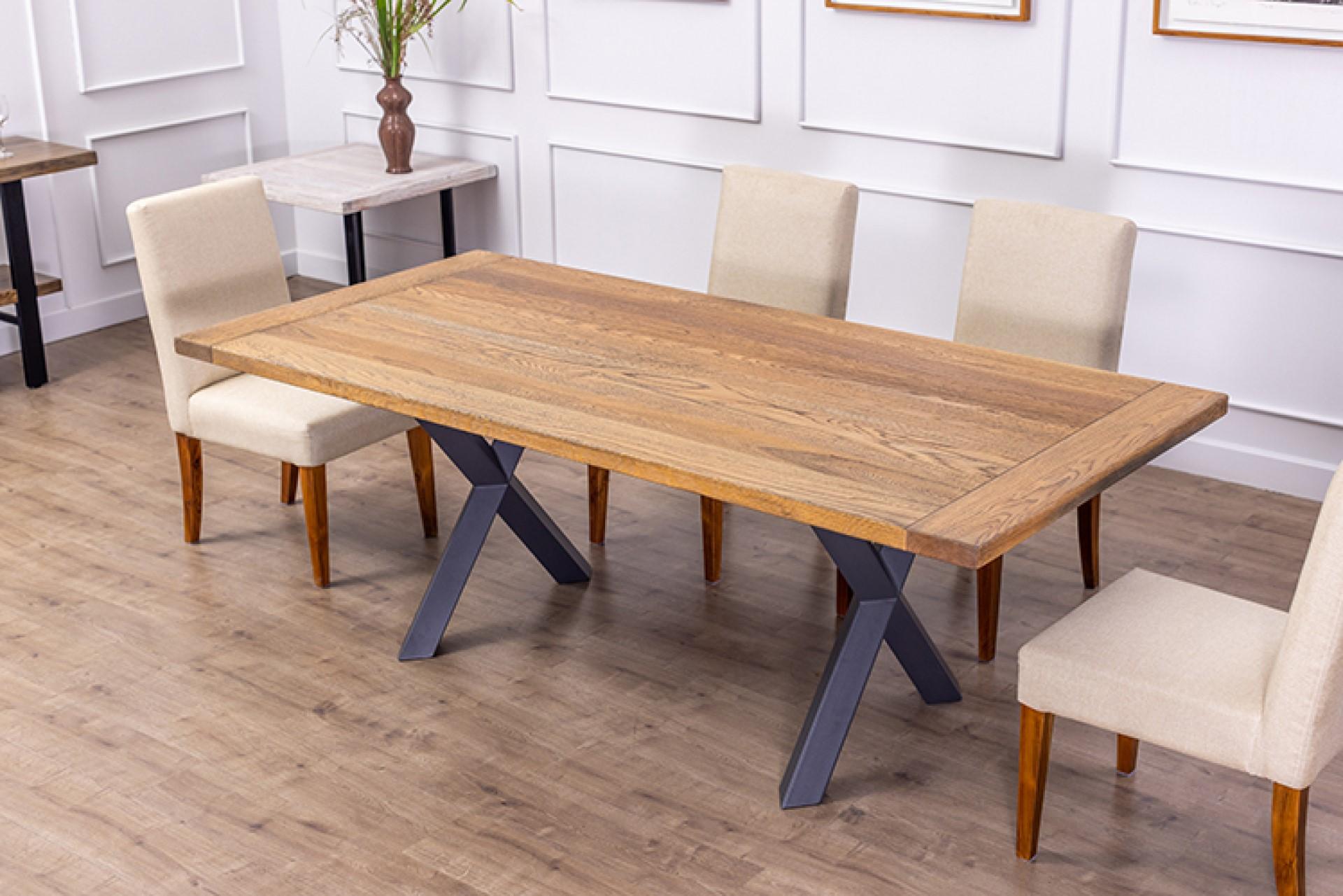 Contemporary Solid Teak or Oak Dining Tables, Choose Your Top Then Choose Your Bottom For Sale