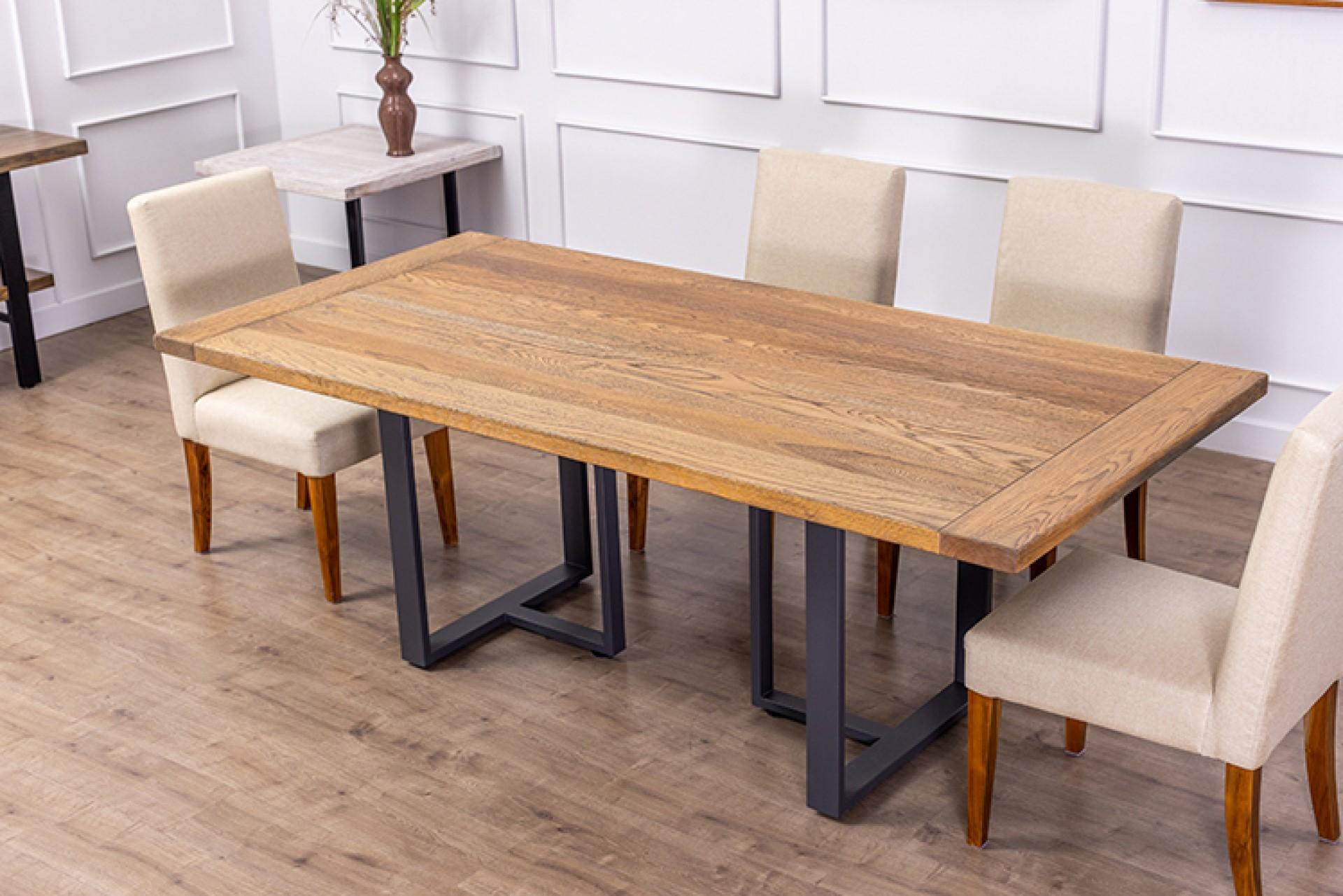Solid Teak or Oak Dining Tables, Choose Your Top Then Choose Your Bottom For Sale 1