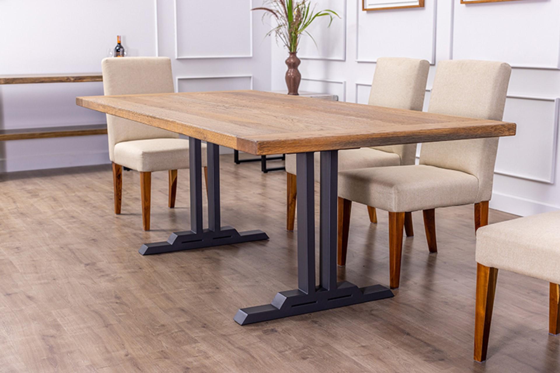 Solid Teak or Oak Dining Tables, Choose Your Top Then Choose Your Bottom For Sale 2