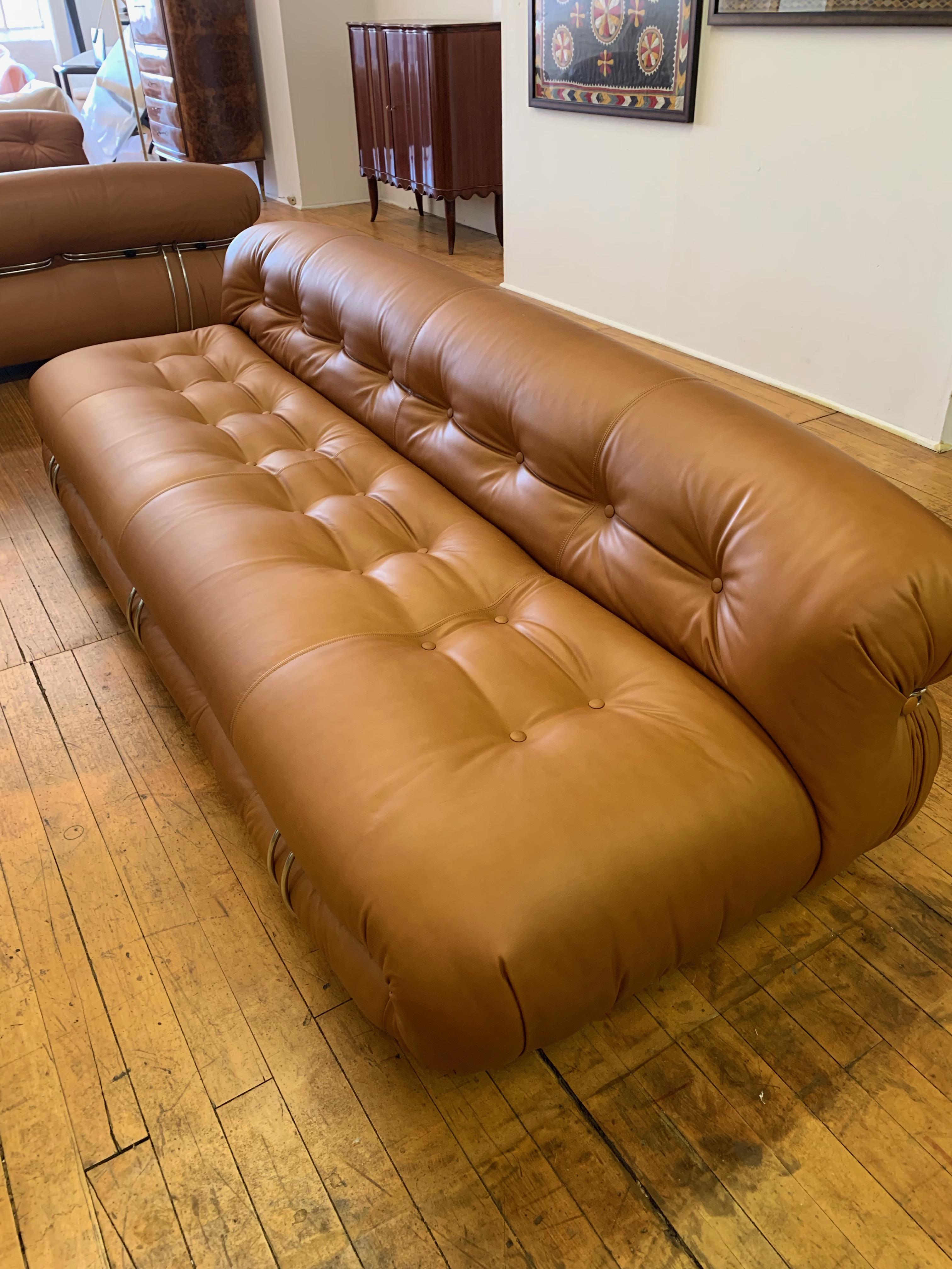 Leather 2 soriana sofas special order for customer 