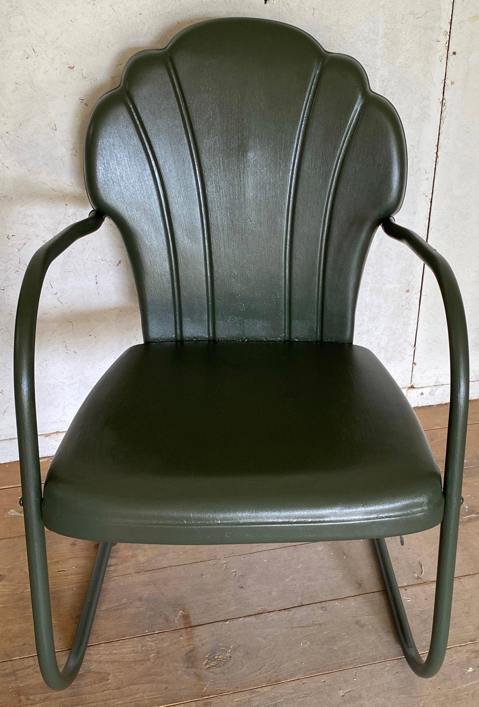2 Spring Base Garden Lounge Chairs, Sold Individually For Sale 1
