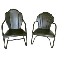 2 Spring Base Garden Lounge Chairs, Sold Individually