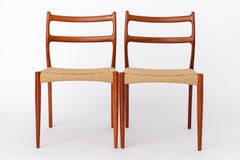 2 Søren Ladefoged chairs, teak, 1960s, papercord seat, dining chairs, set of 2
