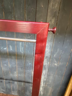 2 stained wood and brass coat racks circa 1970/1980