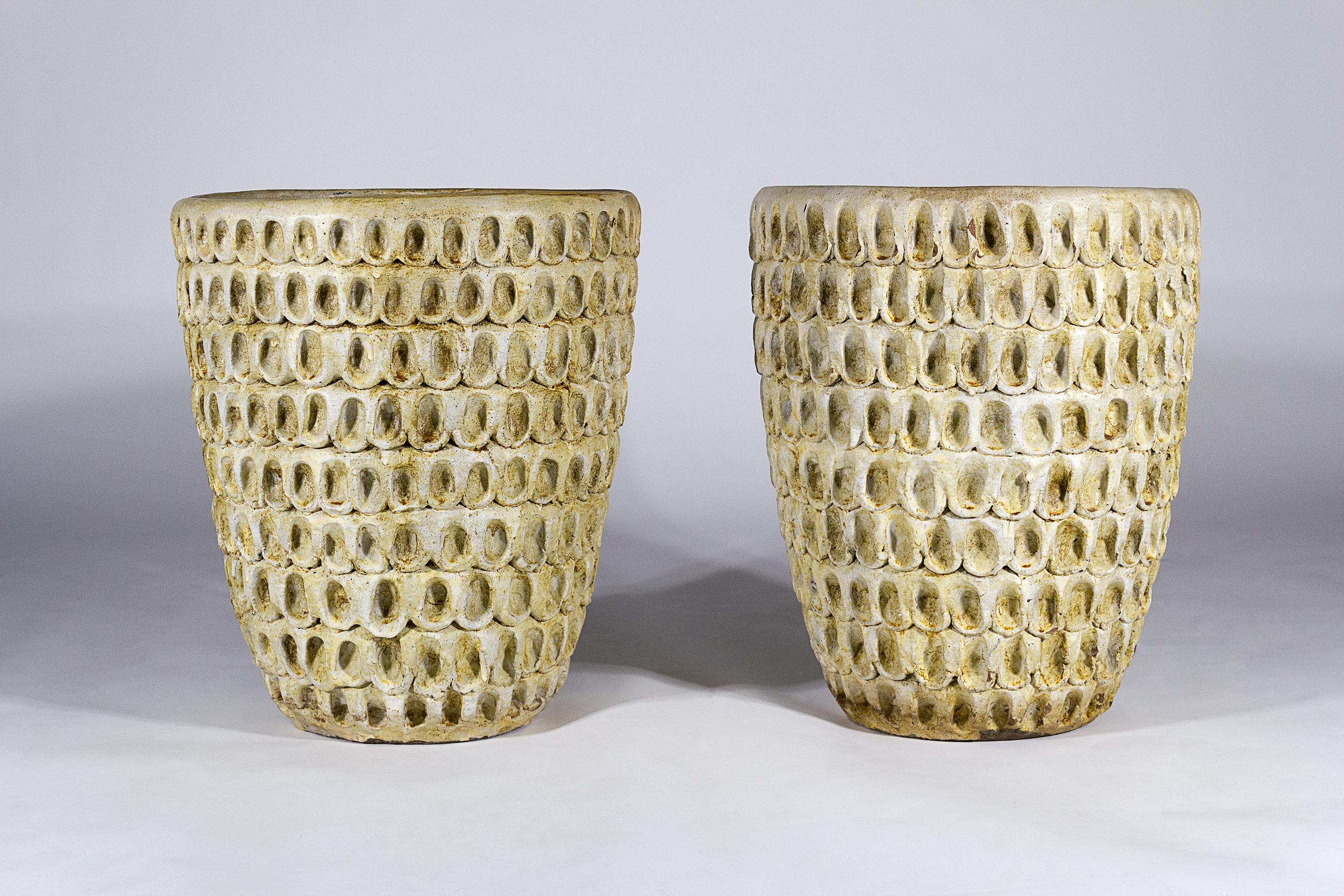 Two Stan Bitters Designed Thumbprint pots made by Sam Trujillo for Ceramic Design. California Modern design at its finest. The price is for the pair of thumb pots.

This pair was originally commissioned for the Marriot Hotel in Anaheim
