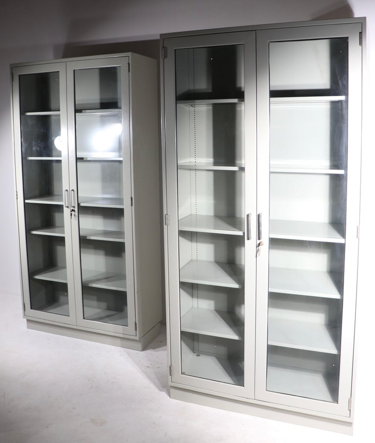 2 Steel Industrial Commercial Glass, Enclosed Bookcase With Glass Doors Philippines