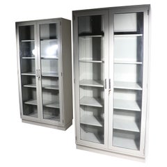 Used 2 Steel Industrial Commercial Glass Door Display Storage Cases
