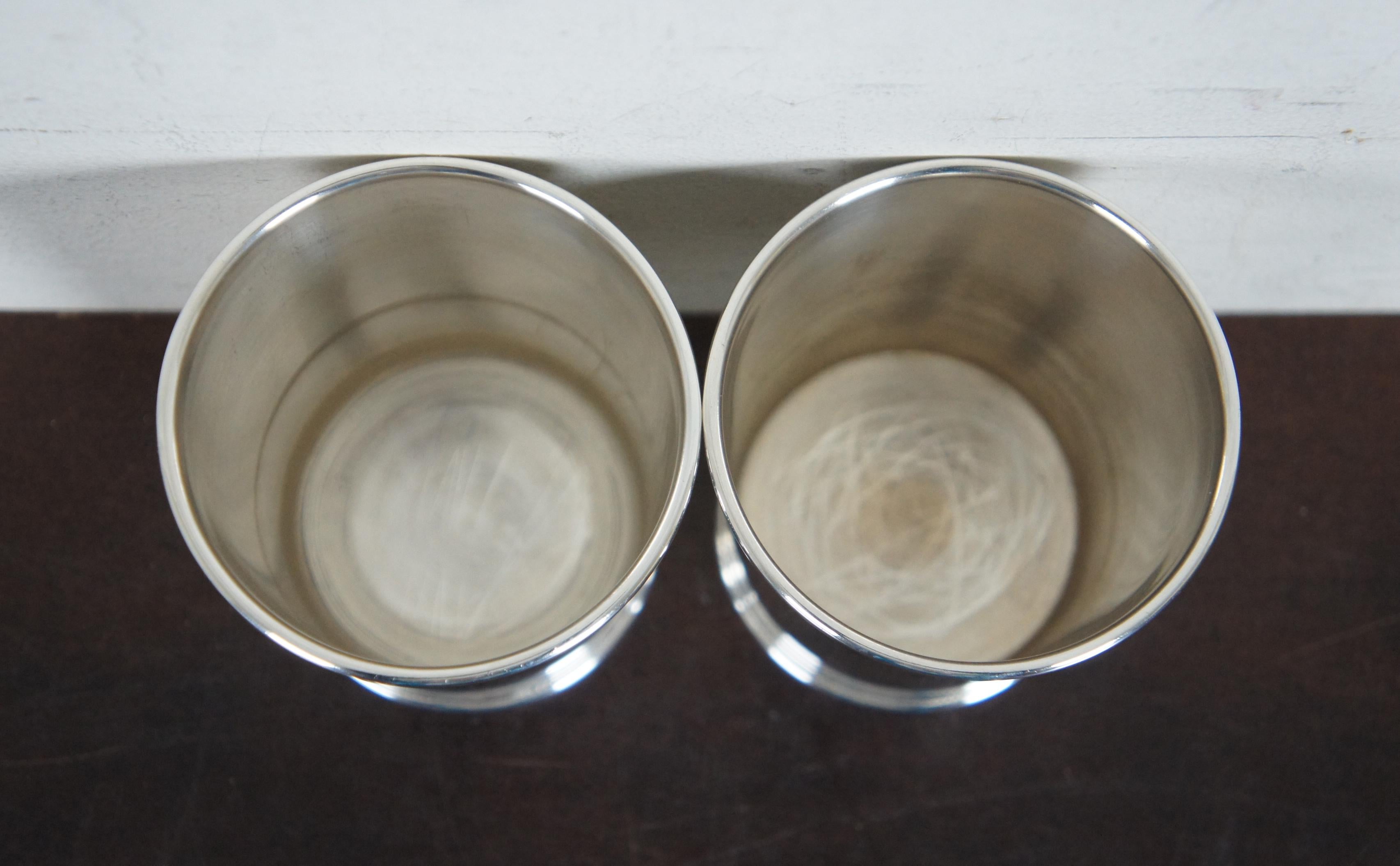 American Classical 2 Sterling Silver Bill Clinton Presidential Mint Julep Cups Reed Barton WJC x253