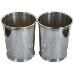 Retro 2 Sterling Silver Bill Clinton Presidential Mint Julep Cups Reed Barton WJC x253