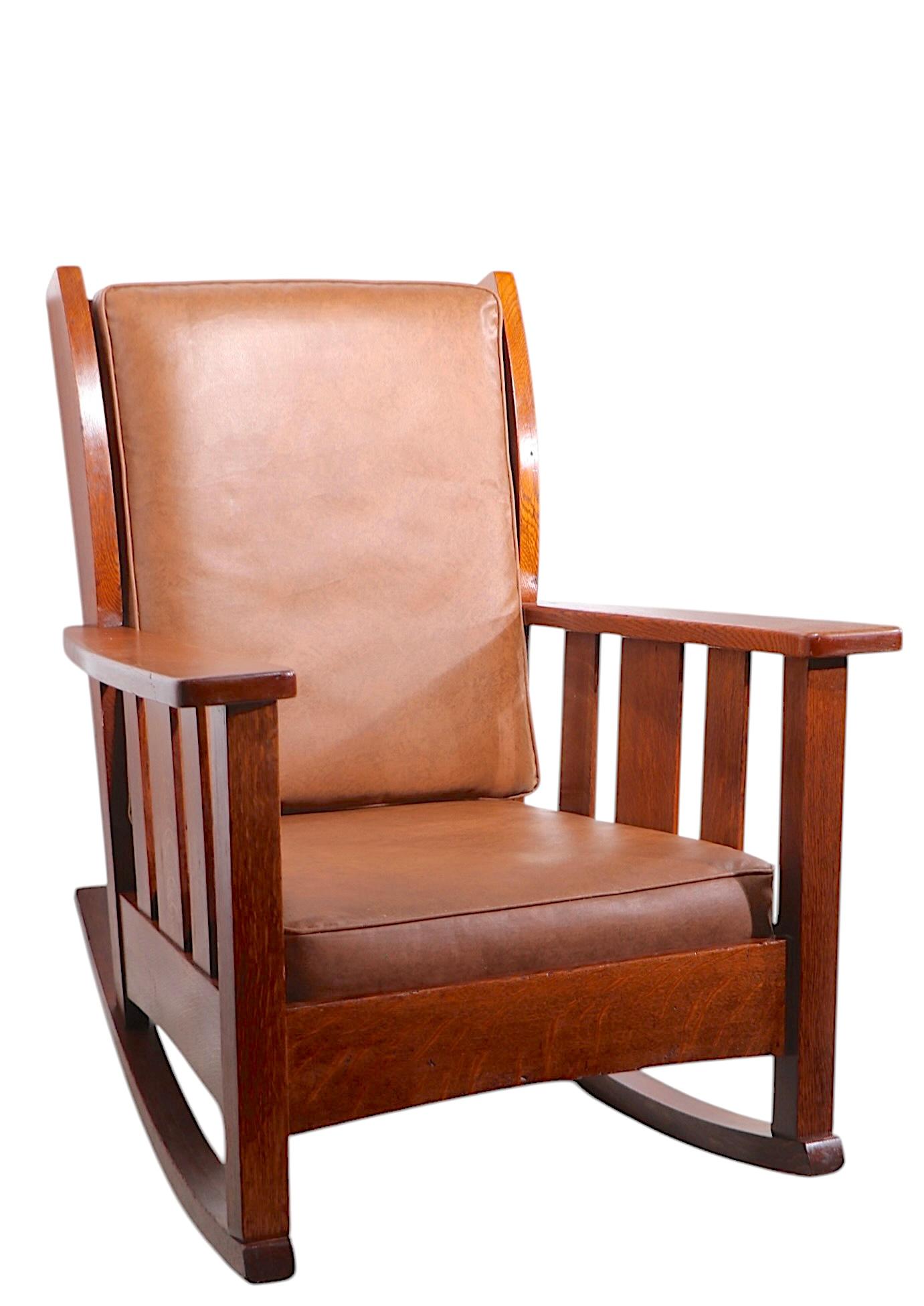 2 Stickley Bros. Mission Arts and Crafts Period  Quaint Furniture Chairs For Sale 4