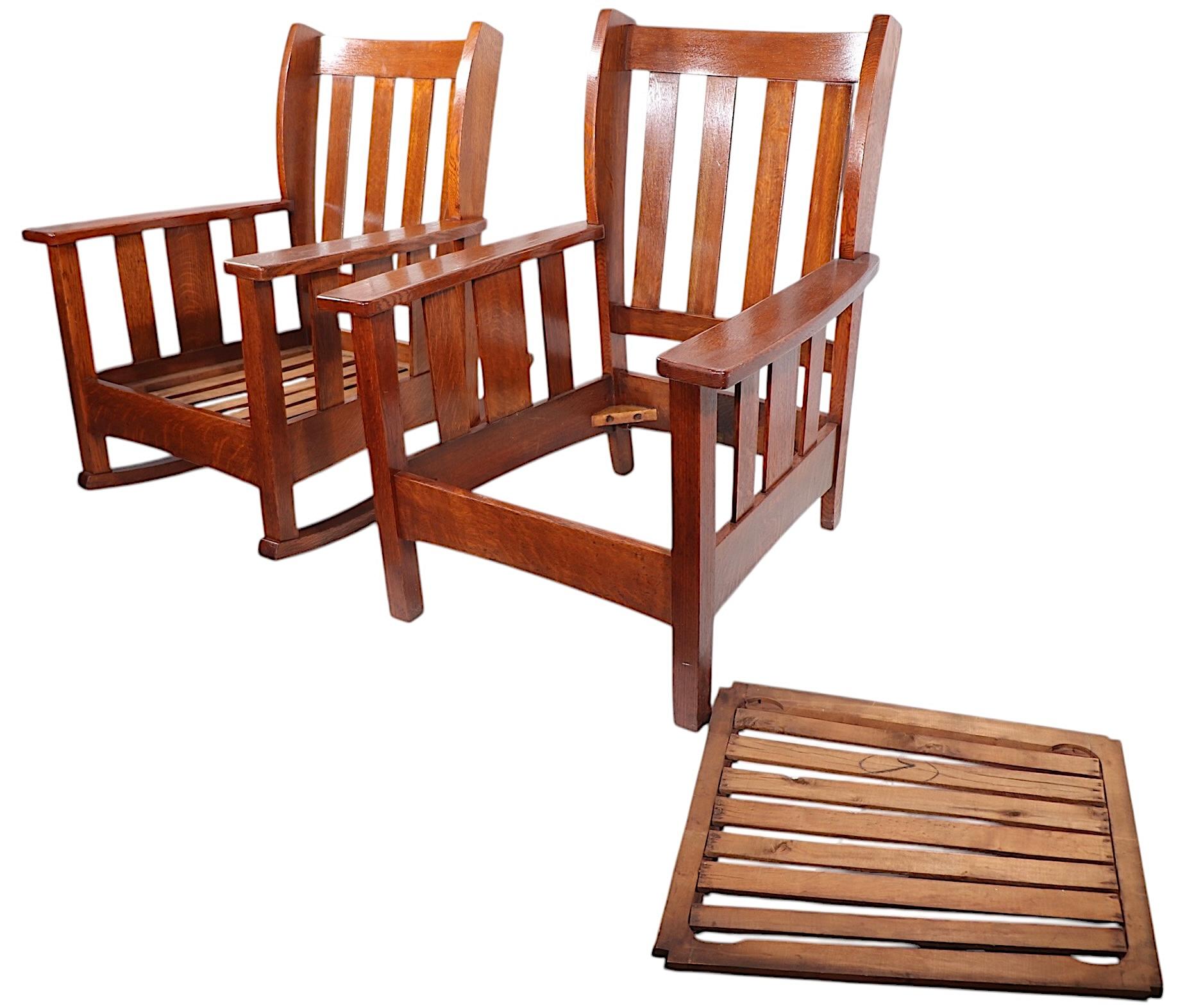 2 Stickley Bros. Mission Arts and Crafts Period  Quaint Furniture Chairs For Sale 6