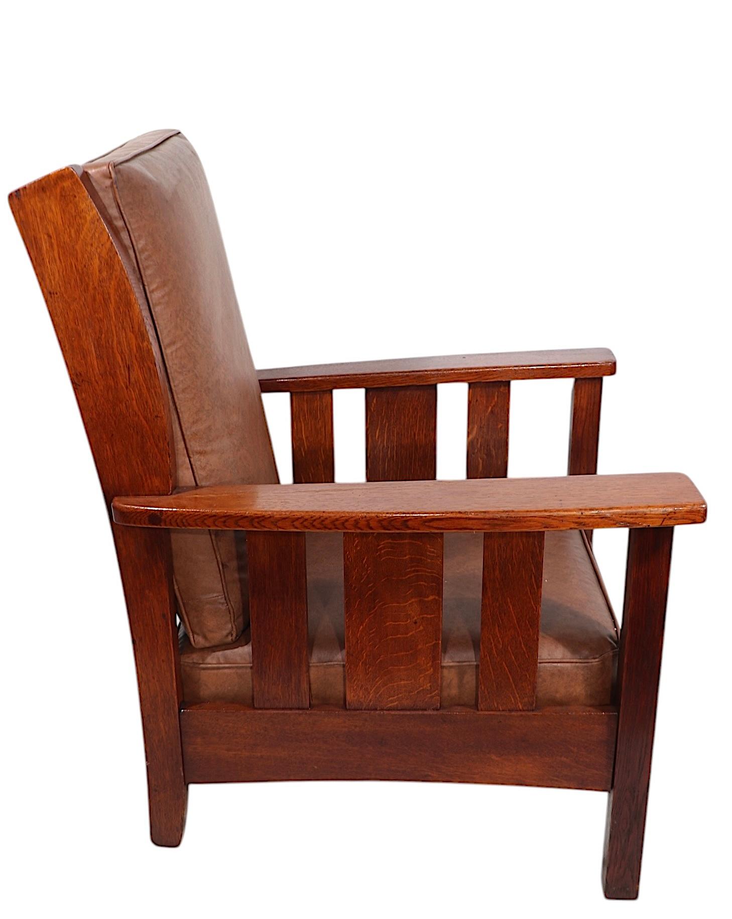 2 Stickley Bros. Mission Arts and Crafts Period  Quaint Furniture Chairs For Sale 11