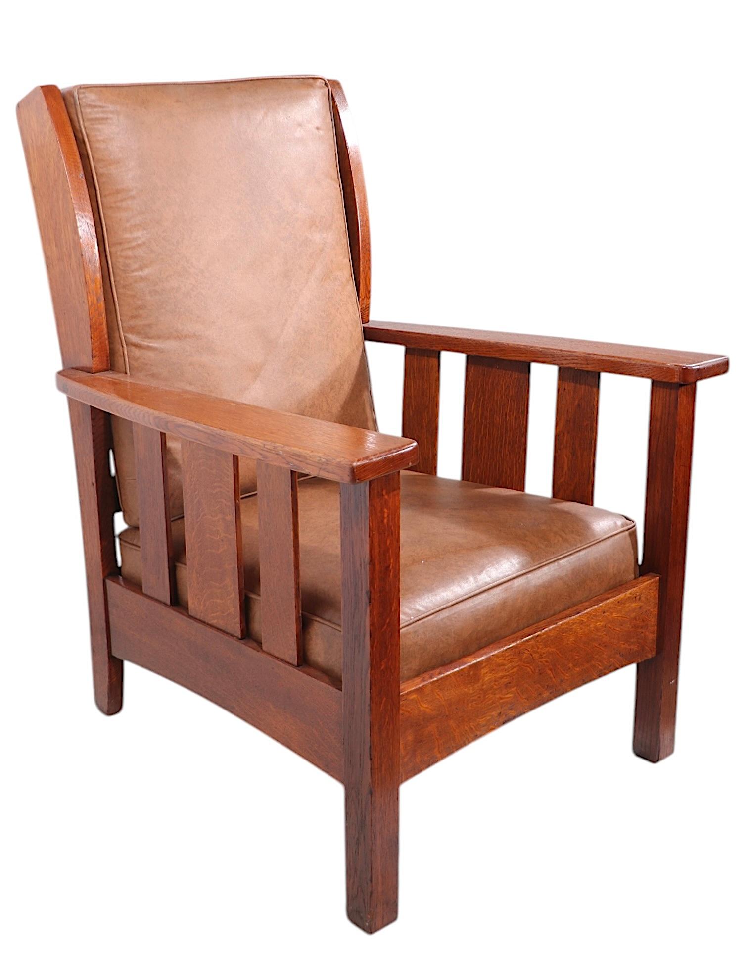 2 Stickley Bros. Mission Arts and Crafts Period  Quaint Furniture Chairs For Sale 12