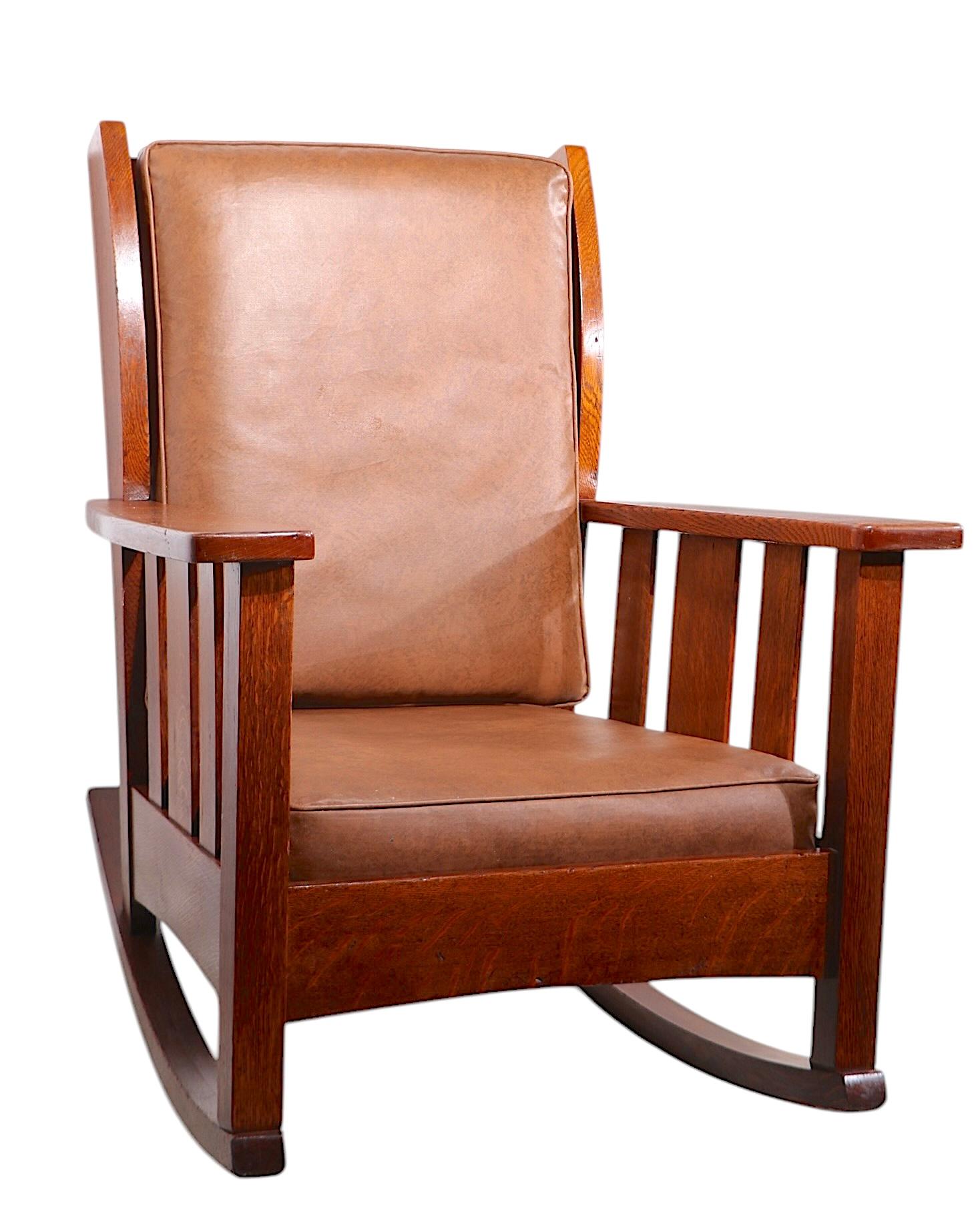 2 Stickley Bros. Mission Arts and Crafts Period  Quaint Furniture Chairs For Sale 3