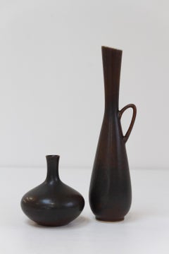 2 Stoneware Vases by Carl-Harry Stålhane for Rörstrand Sweden, 1950s.
