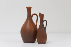 2 Stoneware Vases by Carl-Harry Stålhane for Rörstrand Sweden, 1950s.