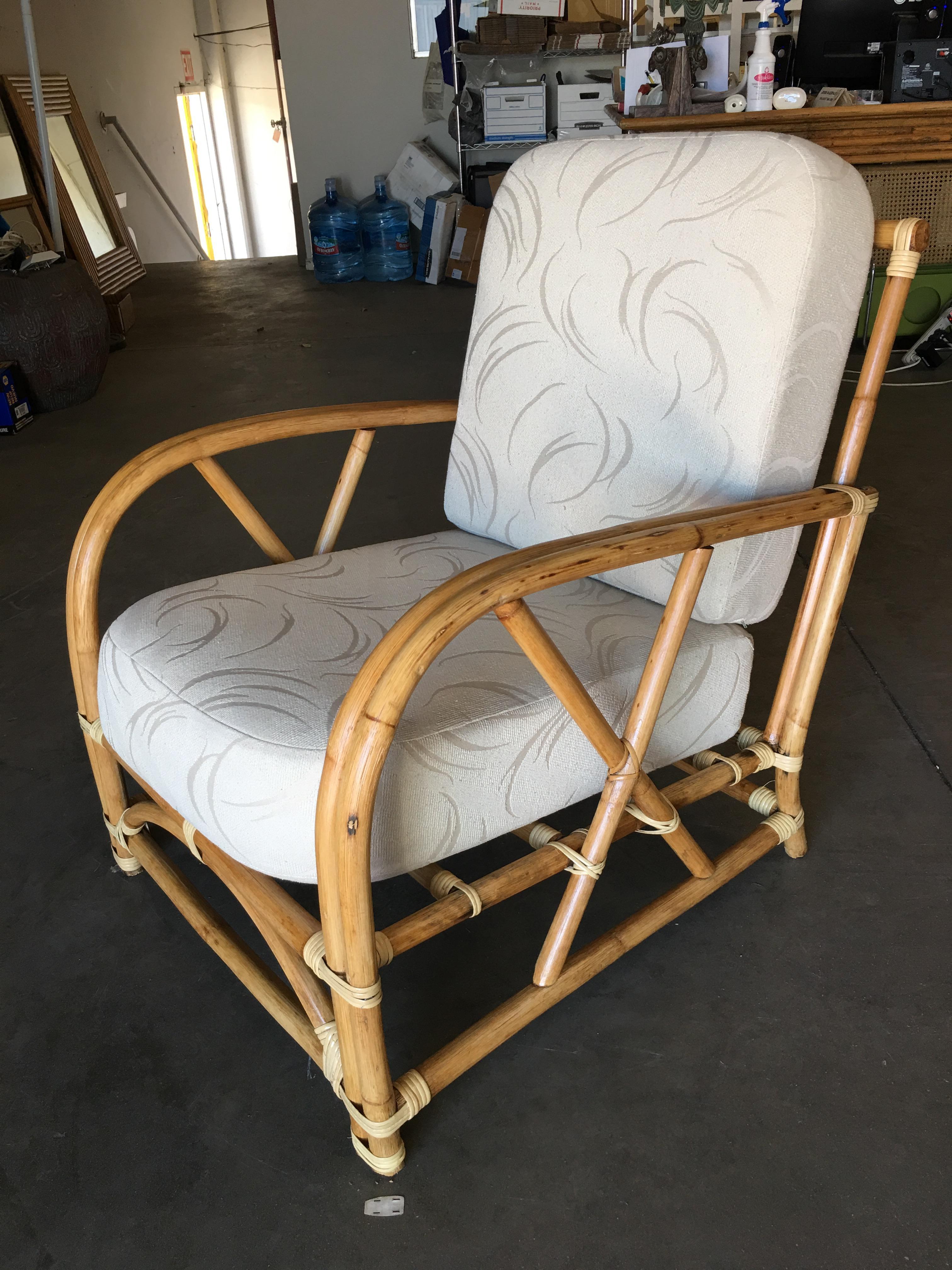 American 2-Strand Bentwood Rattan Armchair with 