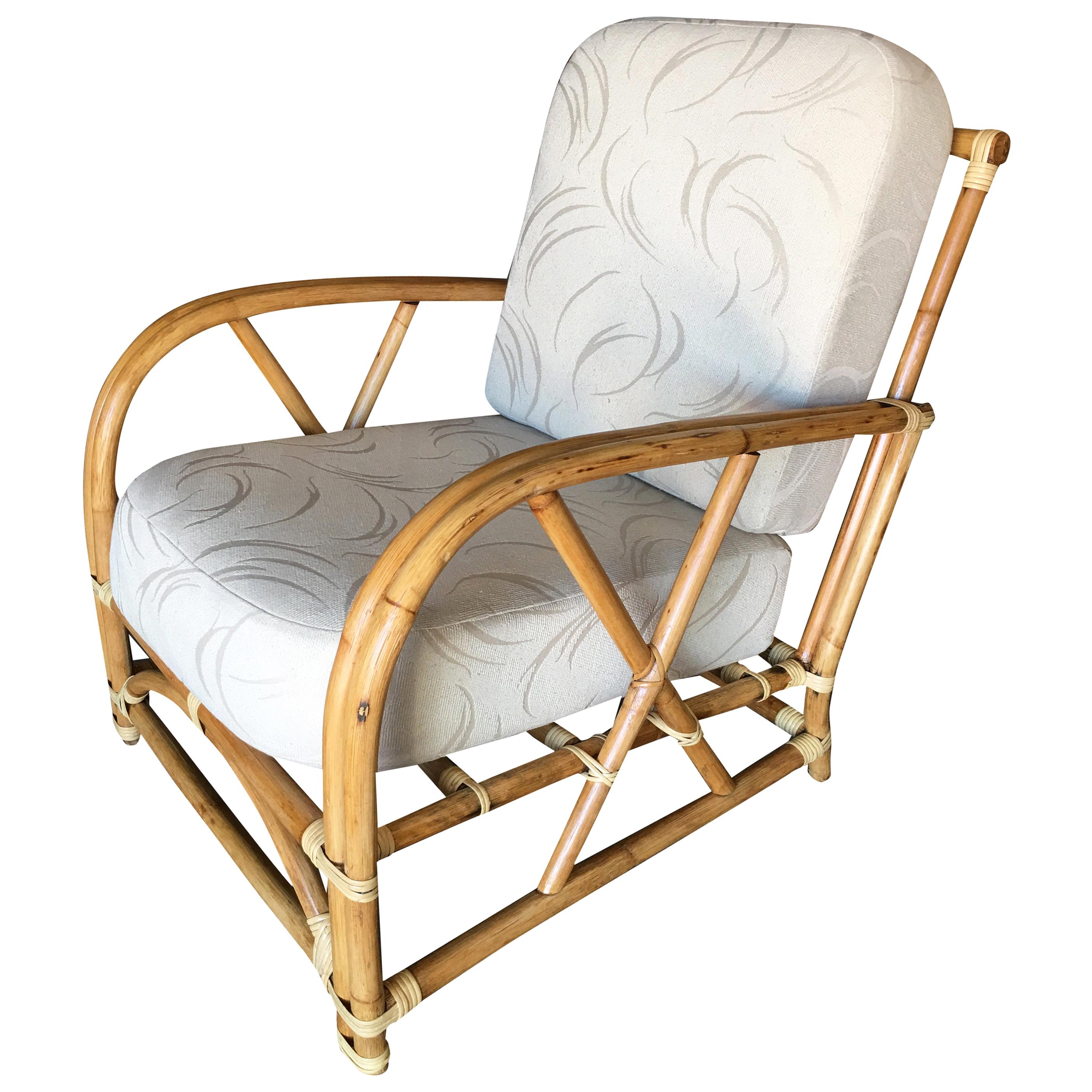 2-Strand Bentwood Rattan Armchair with "X" Sides by Heywood Wakefield