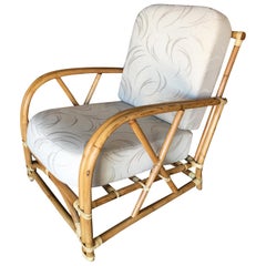Vintage 2-Strand Bentwood Rattan Armchair with "X" Sides by Heywood Wakefield