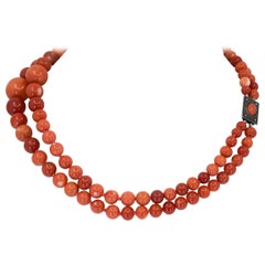 2-Strand Red Coral Necklace