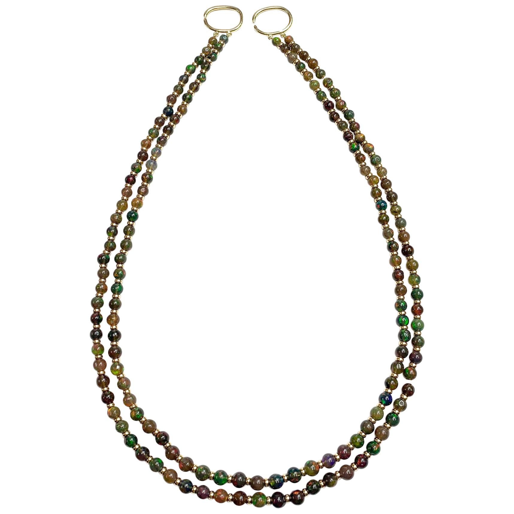 Goshwara Round Black Opal Necklace