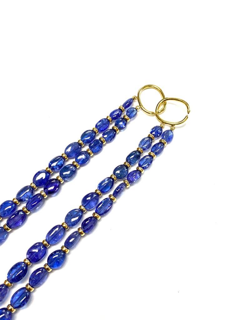 Goshwara Tanzanite Tumbled Bead Necklace For Sale at 1stDibs
