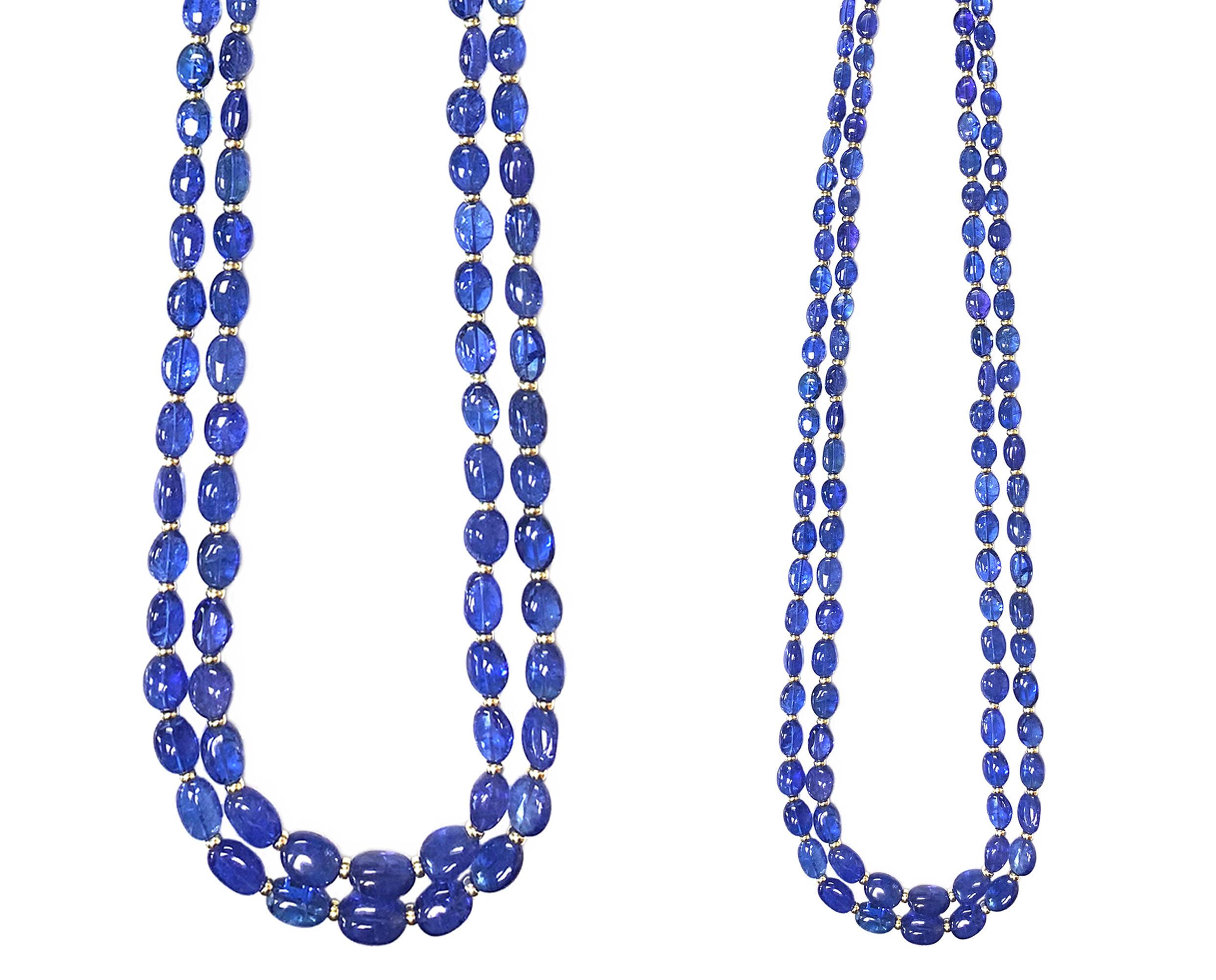 Goshwara Tanzanite Tumbled Bead Necklace In New Condition In New York, NY