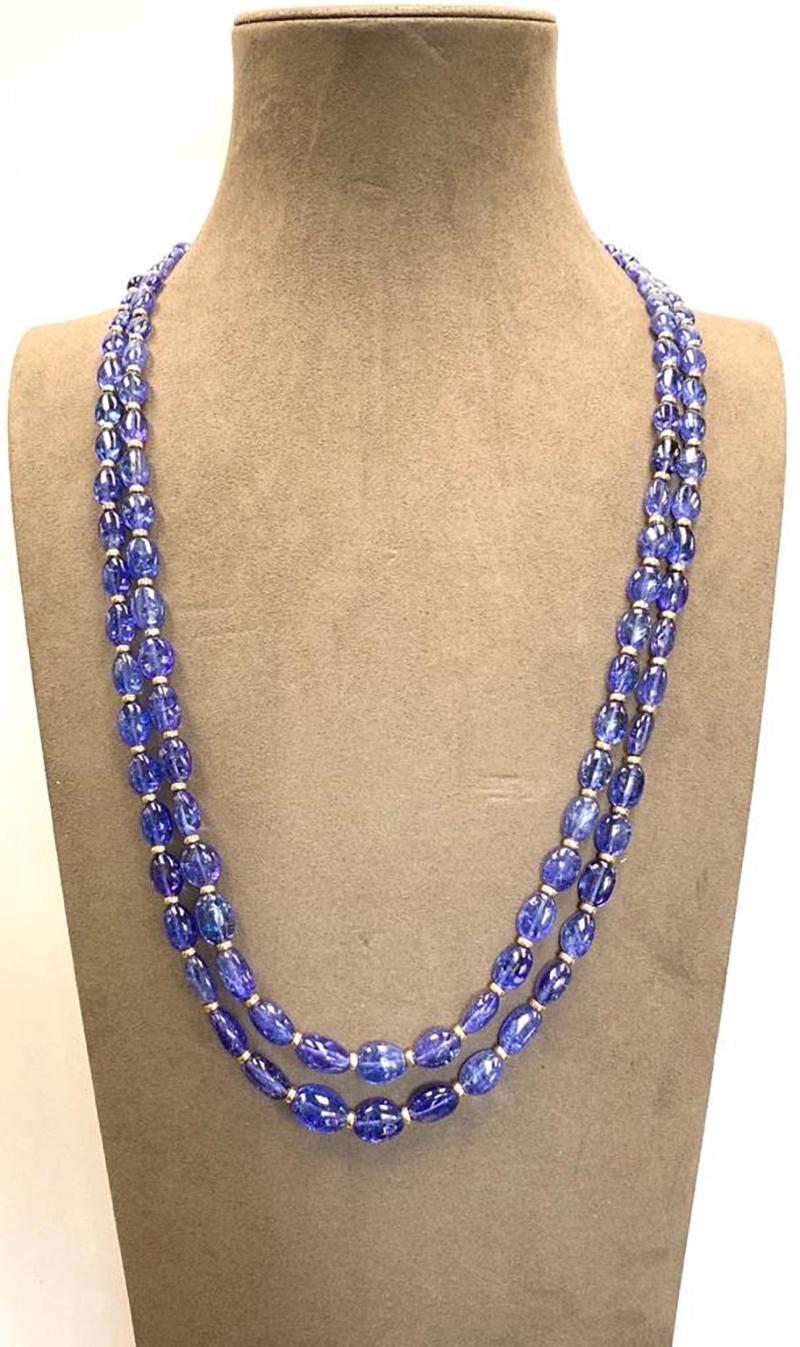 Women's Goshwara Tanzanite Tumbled Bead Necklace