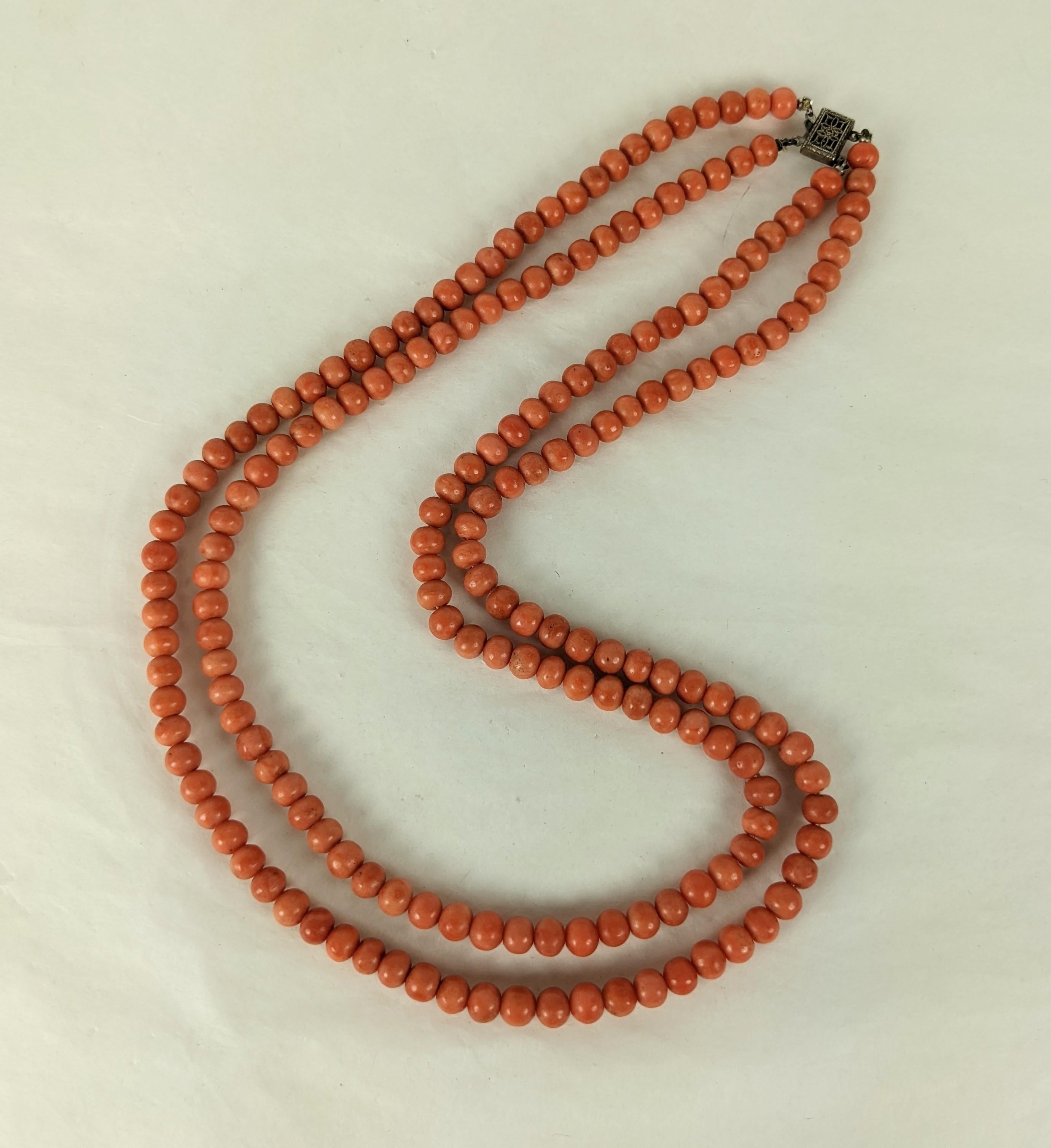 2 Strand Victorian Coral Beads For Sale at 1stDibs