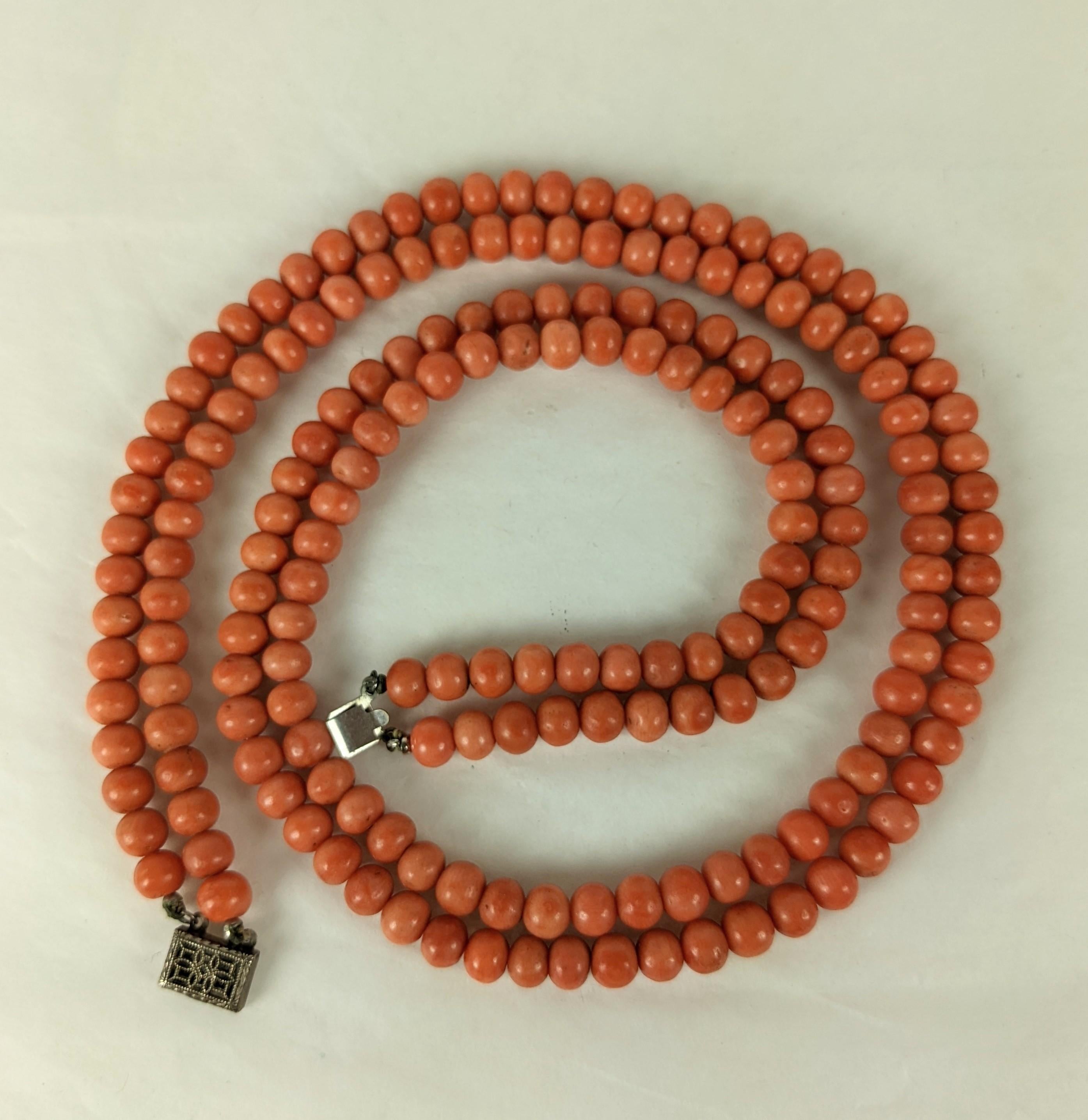 2 Strand Victorian Coral Beads For Sale at 1stDibs