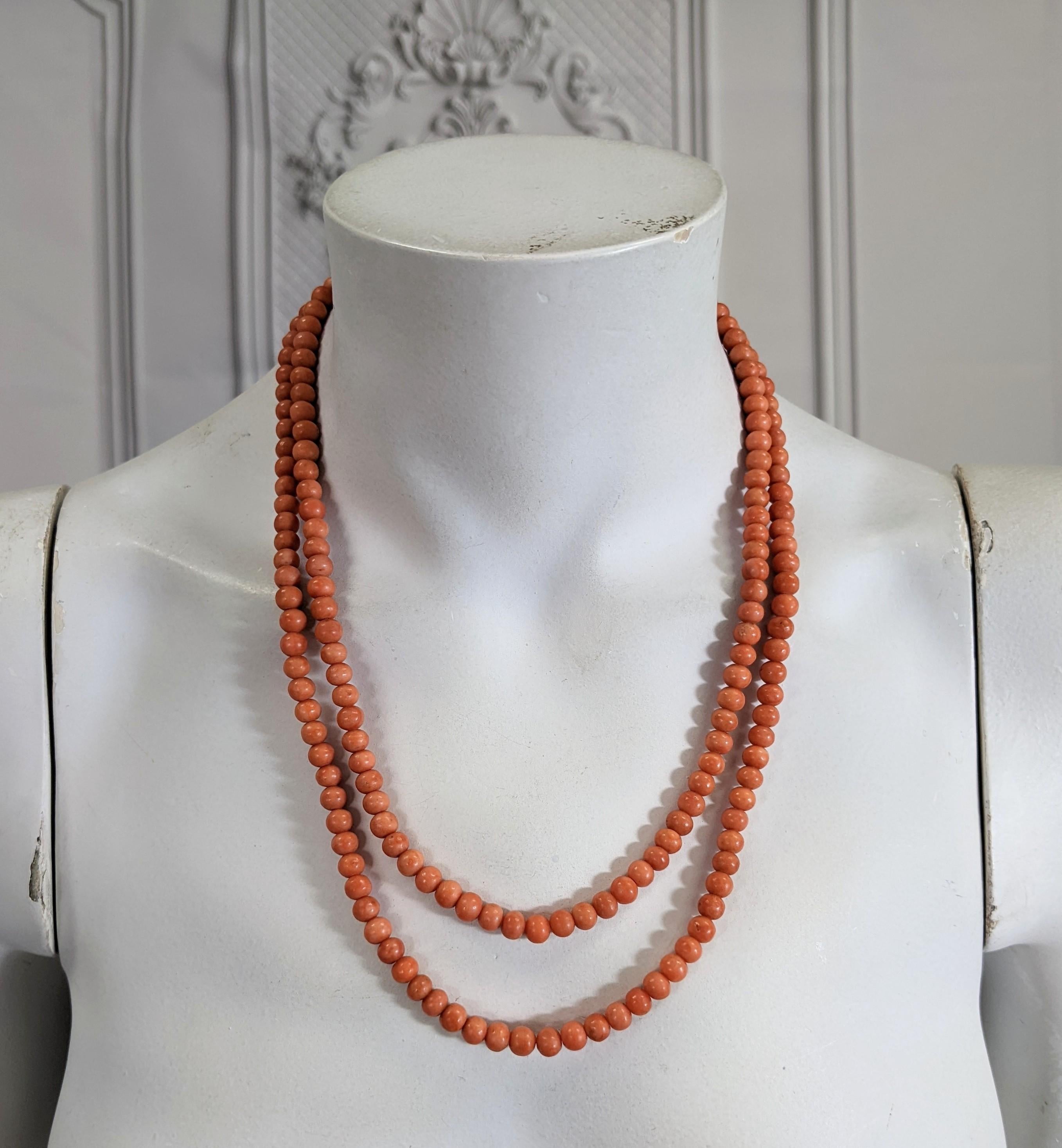 2 Strand Victorian Coral Beads For Sale at 1stDibs