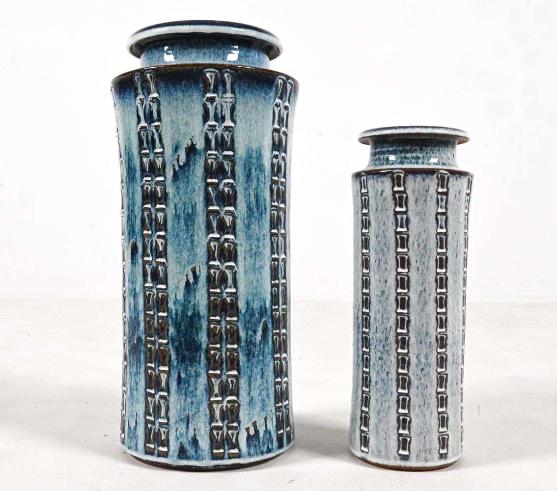 '2' Studio Ceramic Vases by Maria Philippi for Søholm Stentøj, Denmark In Excellent Condition For Sale In Norwalk, CT