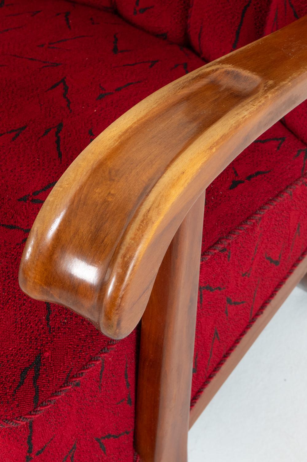 (2) Estilo de Viggo Boesen Sillas de Haya y Tela, Años 60 Moderno de mediados de siglo en venta