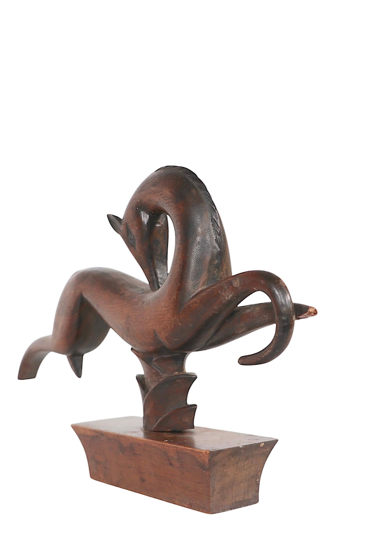 2 Cavallo stilizzato Art Deco  Sculture in legno di Edig Hackner di Wood Wood. 1920/30 in vendita 2