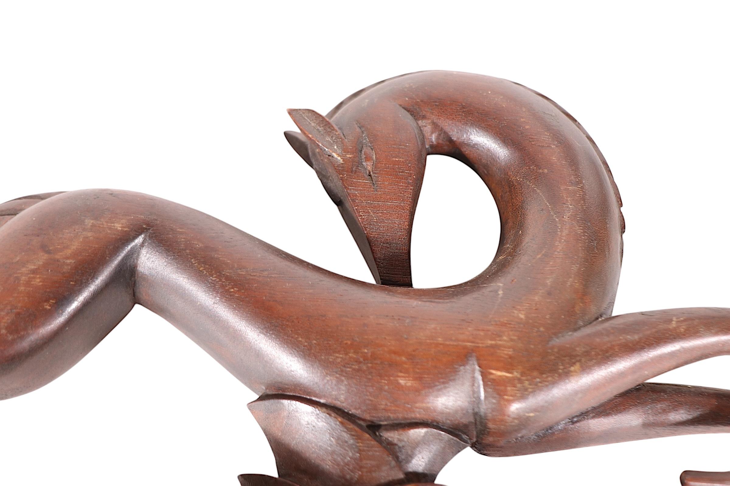 2 Cavallo stilizzato Art Deco  Sculture in legno di Edig Hackner di Wood Wood. 1920/30 in vendita 8
