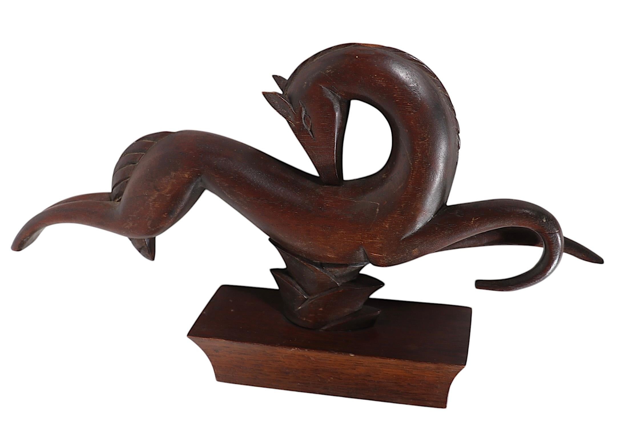2 Cavallo stilizzato Art Deco  Sculture in legno di Edig Hackner di Wood Wood. 1920/30 in vendita 11