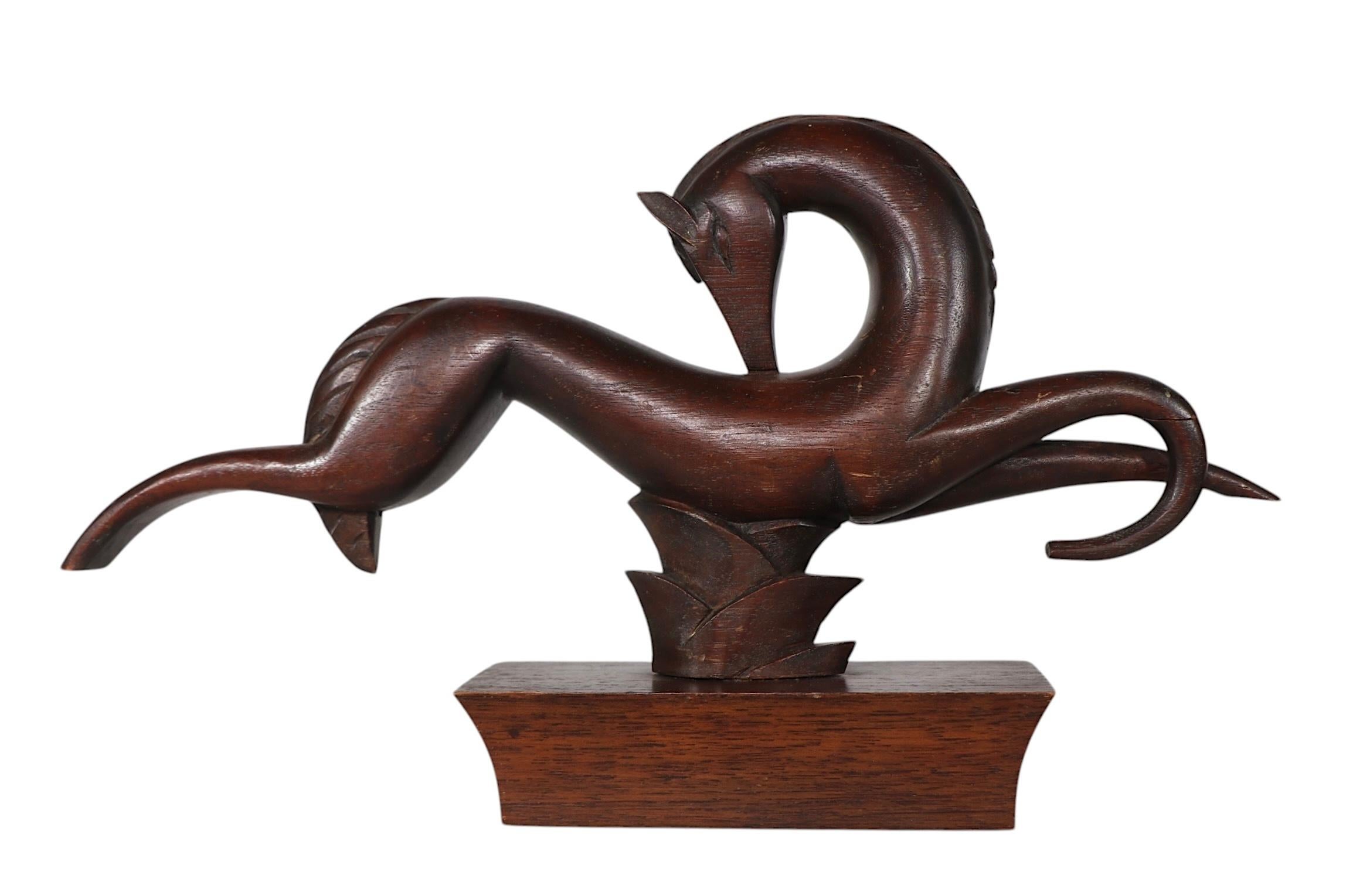 2 Cavallo stilizzato Art Deco  Sculture in legno di Edig Hackner di Wood Wood. 1920/30 in vendita 12