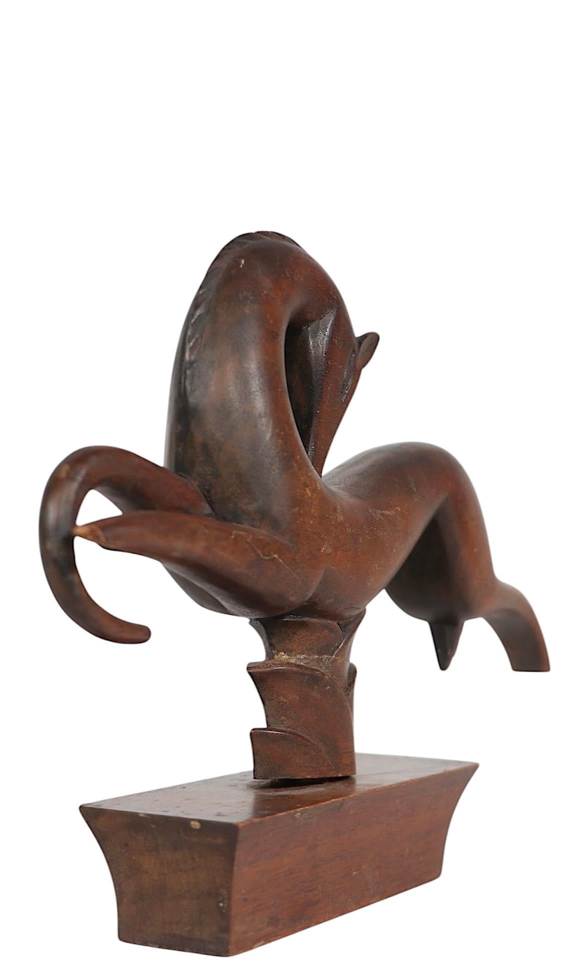 2 Cavallo stilizzato Art Deco  Sculture in legno di Edig Hackner di Wood Wood. 1920/30 in vendita 1