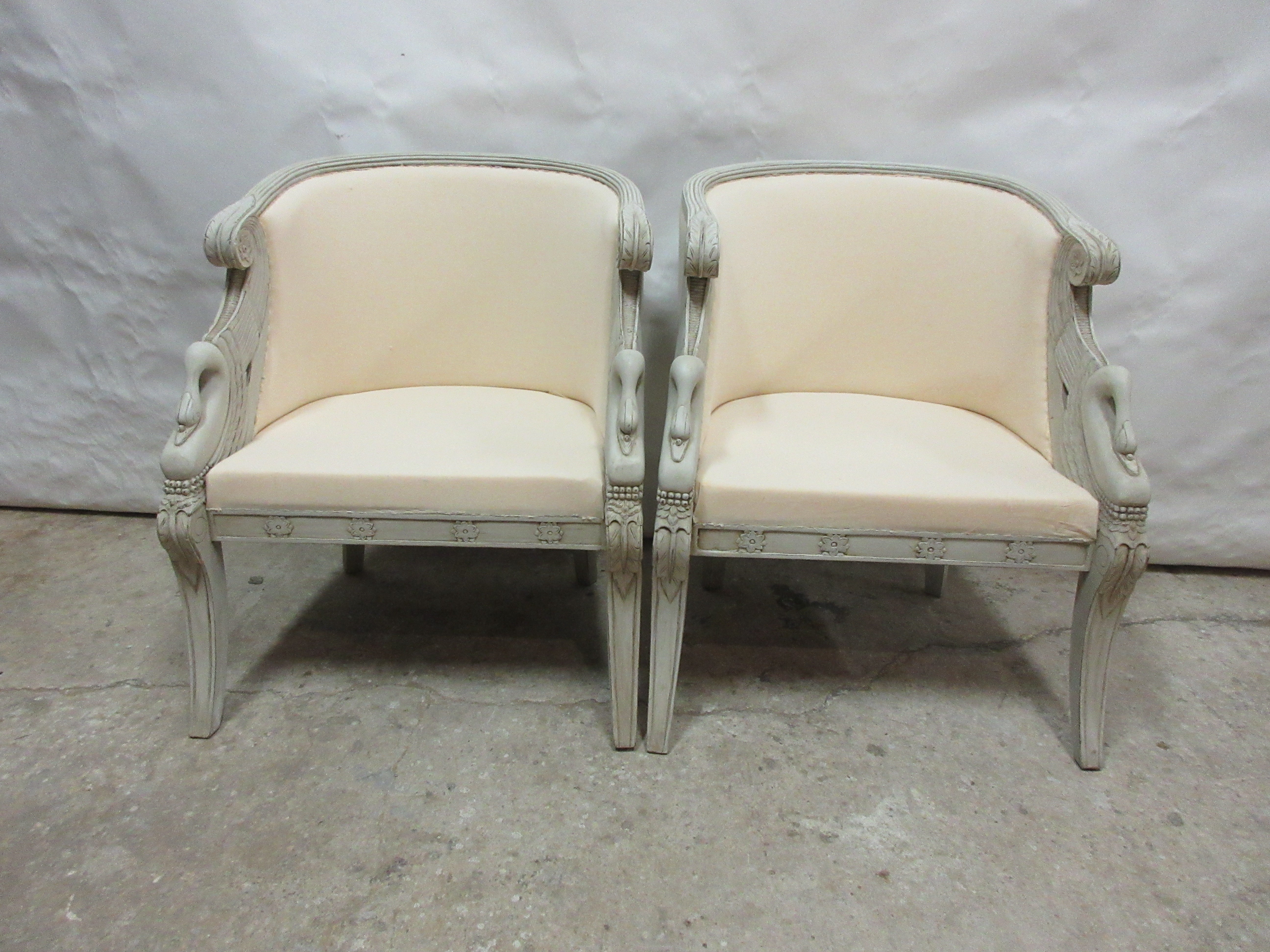This is a unique set of 2 Swan Berger chairs, they have been restored and repainted with Milk Paints 