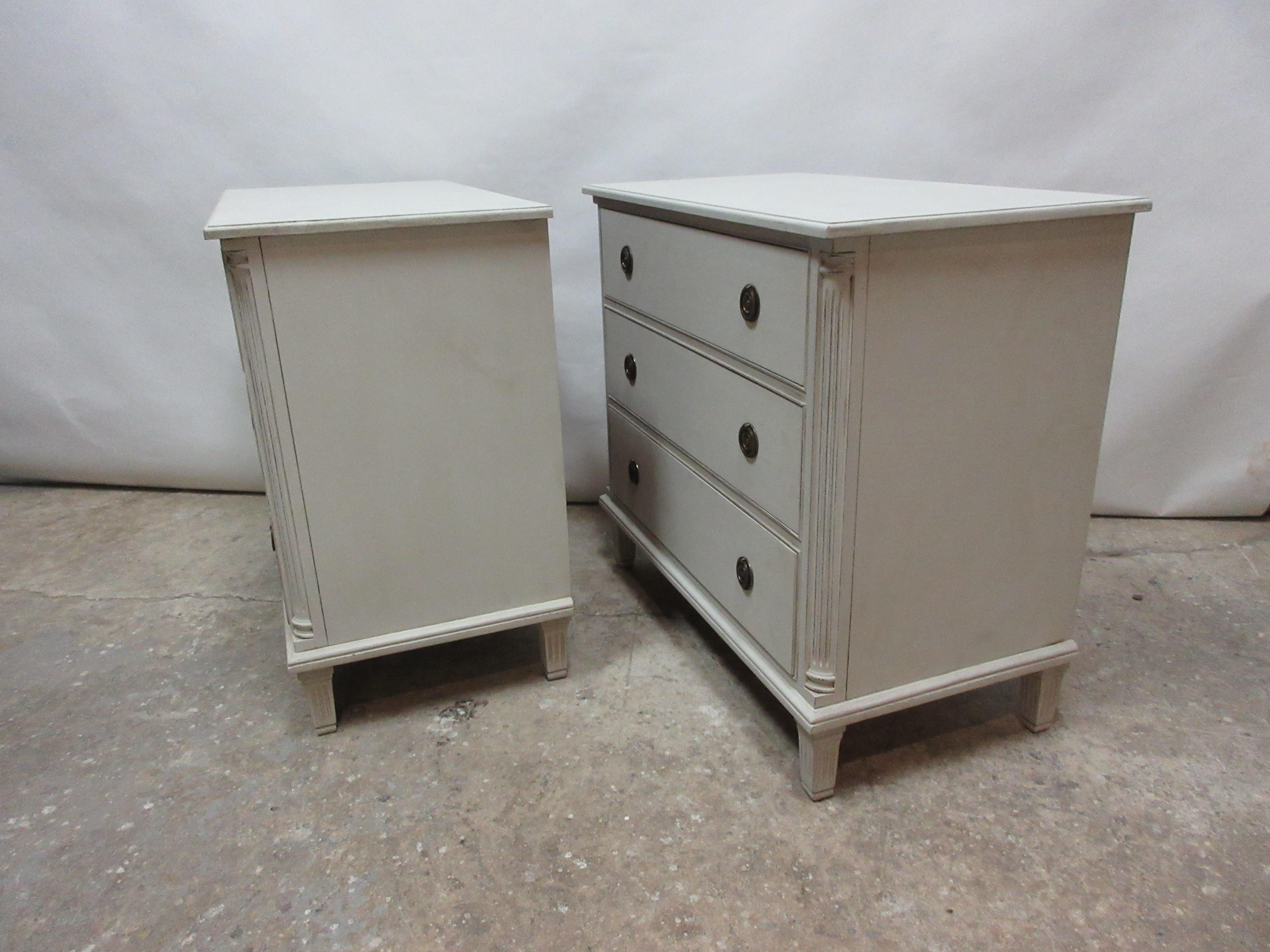 2 Swedish Gustavian Chest of Drawers In Distressed Condition In Hollywood, FL