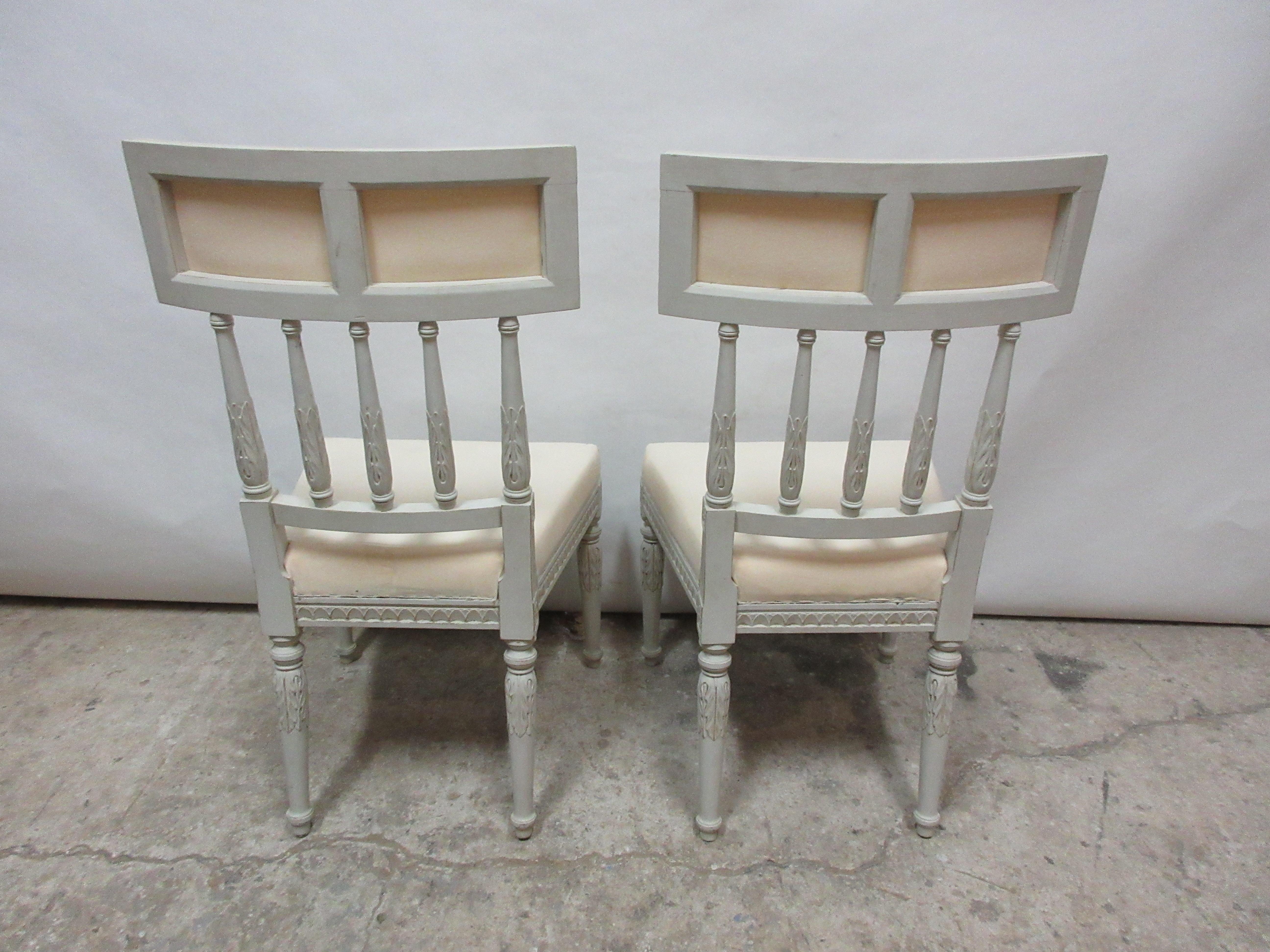 2 Swedish Gustavian Side Chairs In Distressed Condition In Hollywood, FL